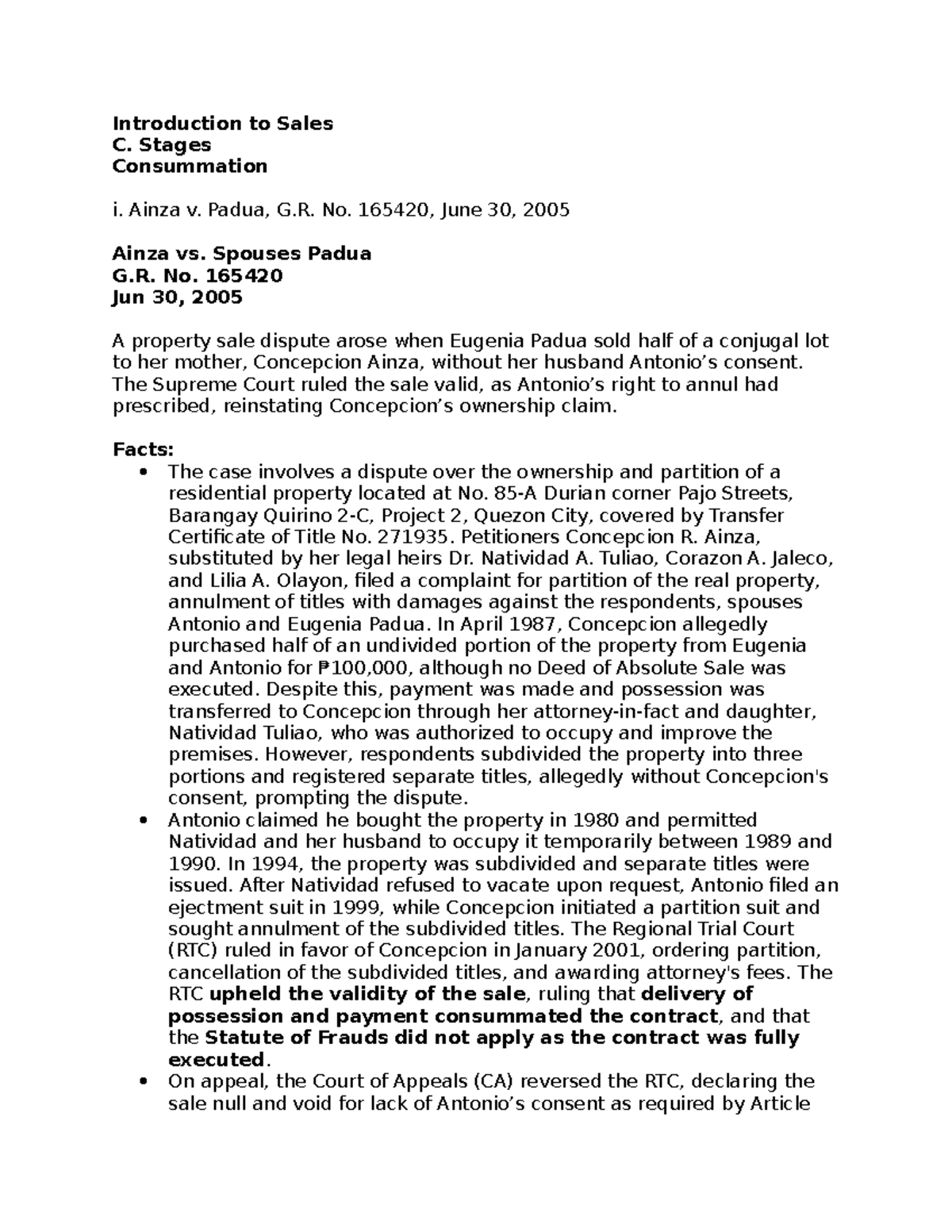 Sales Digest 08152025: Key Supreme Court Rulings on Contracts of Sale ...