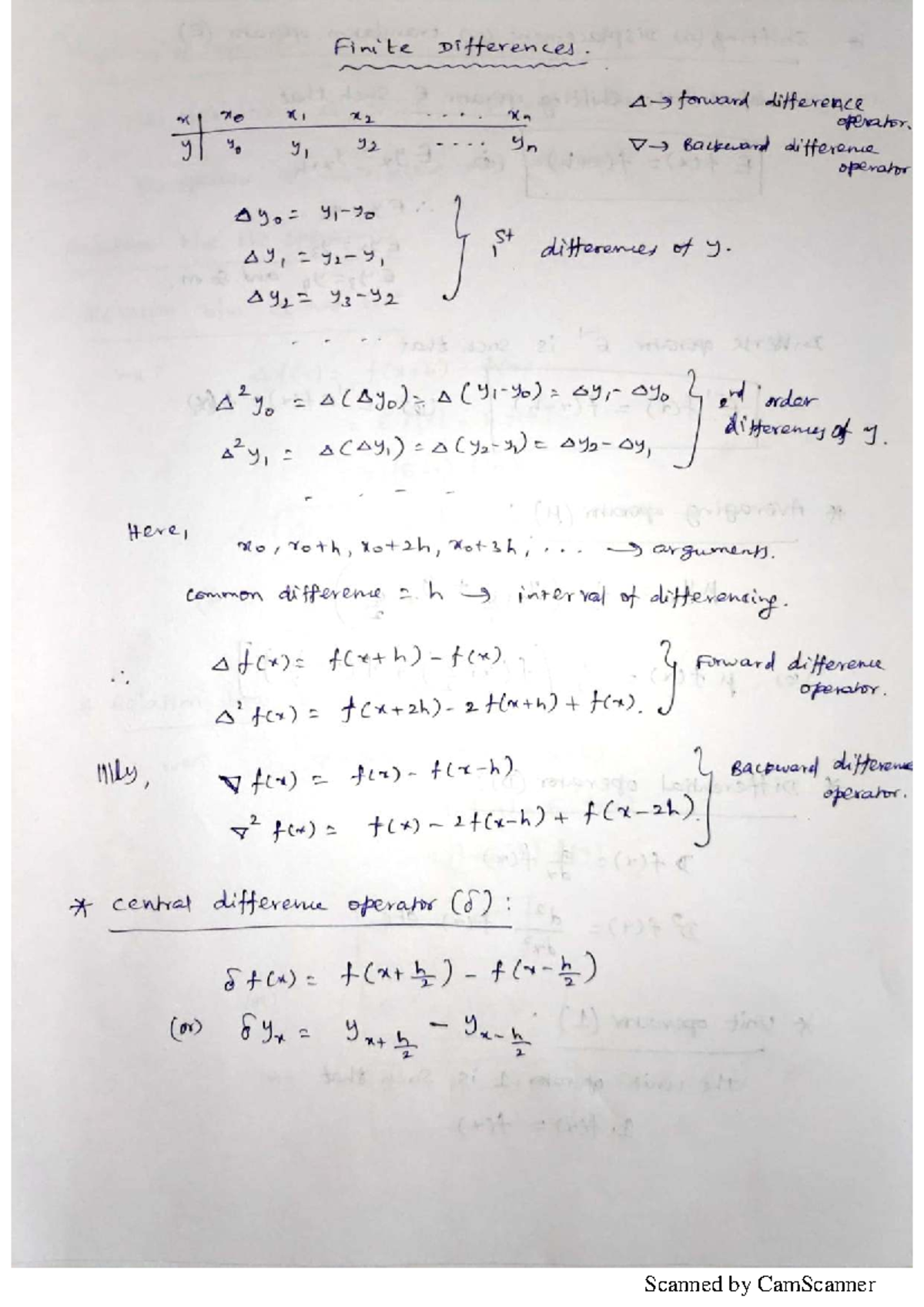 Numerical Methods: Finite Differences and Operators (Unit 2) - Studocu