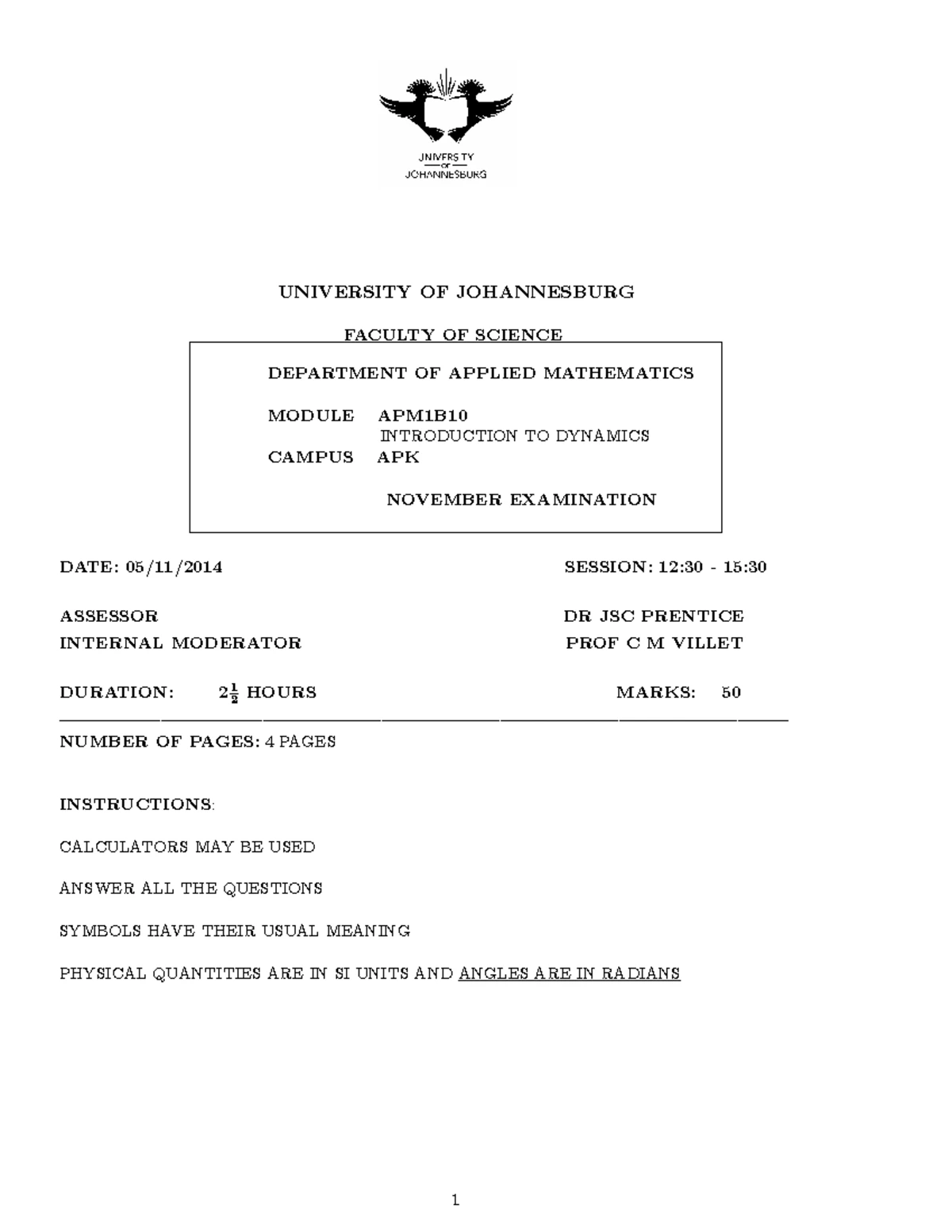 2021 APM01B1 Applied Mathematics 1B Supplementary Exam Paper - Studocu