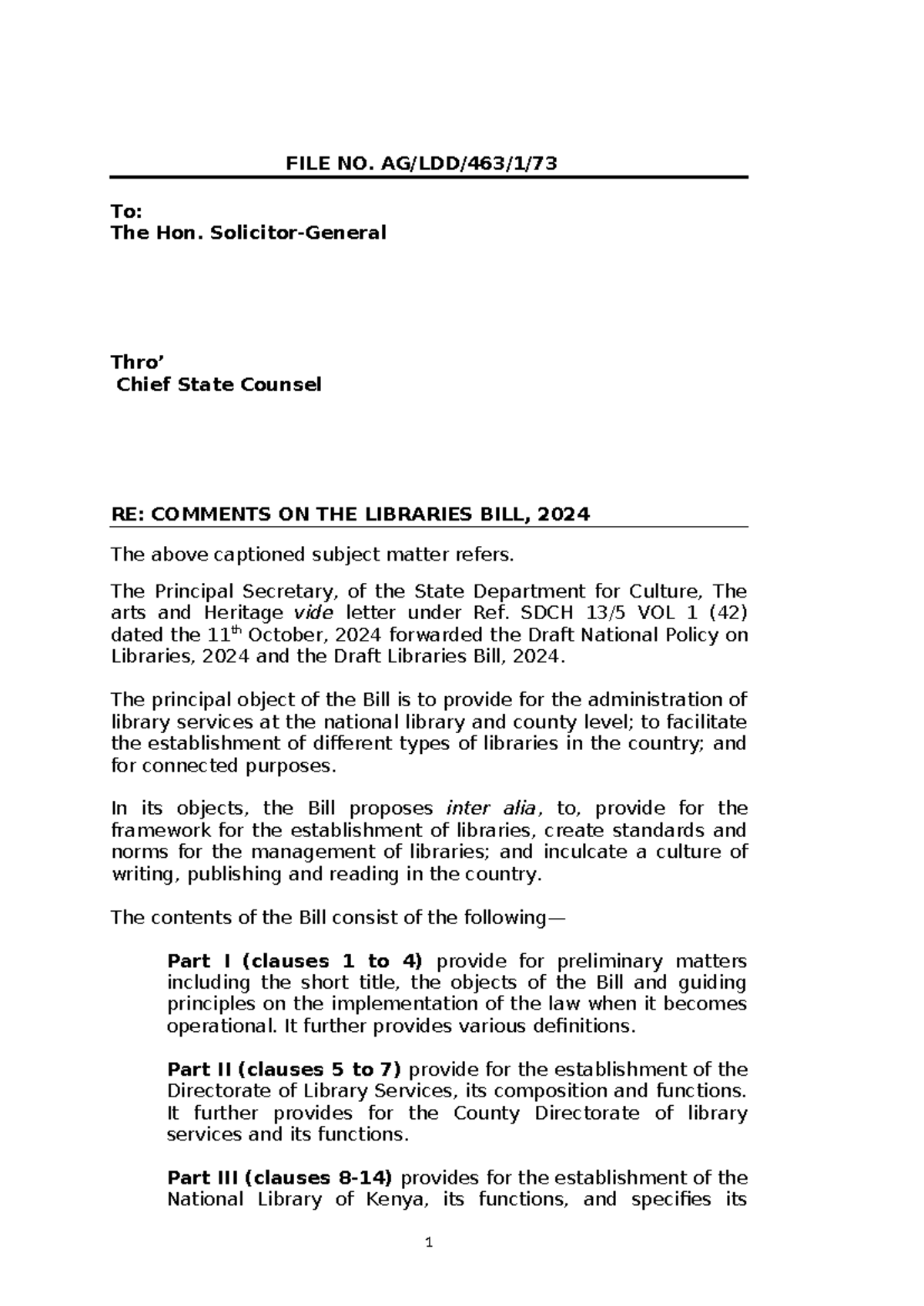 Comments on the Libraries Bill, 2024: Review and Recommendations - Studocu