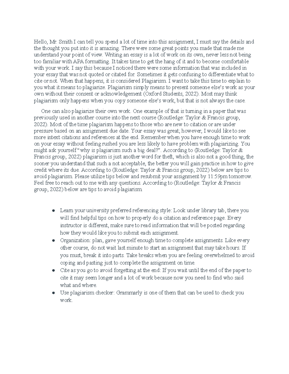Unit 2 Discussion: Tips for Avoiding Plagiarism in APA Formatting - Studocu