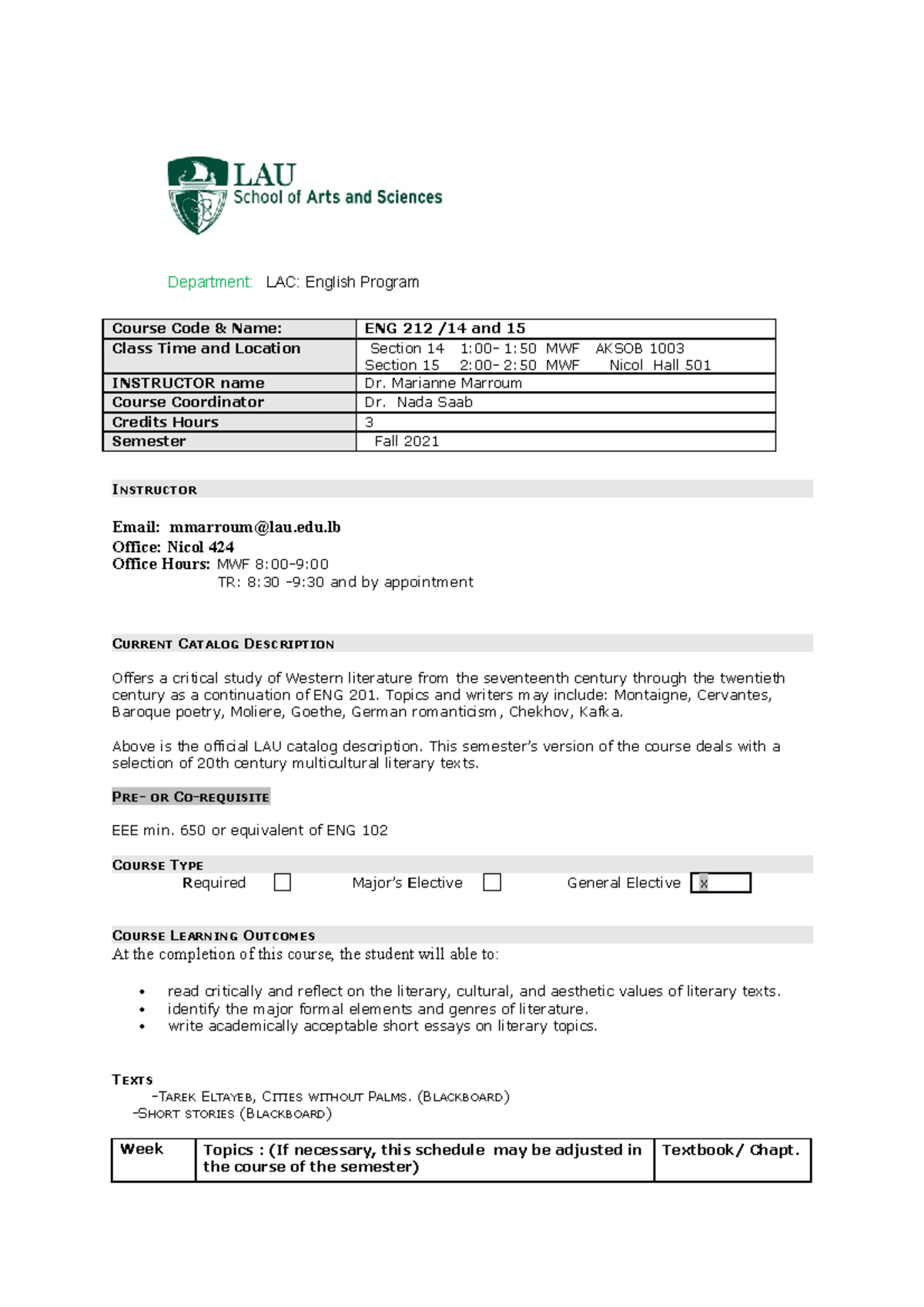Syllabus for ENG 212 Sections 14 & 15, Spring 2022 Overview - Studocu