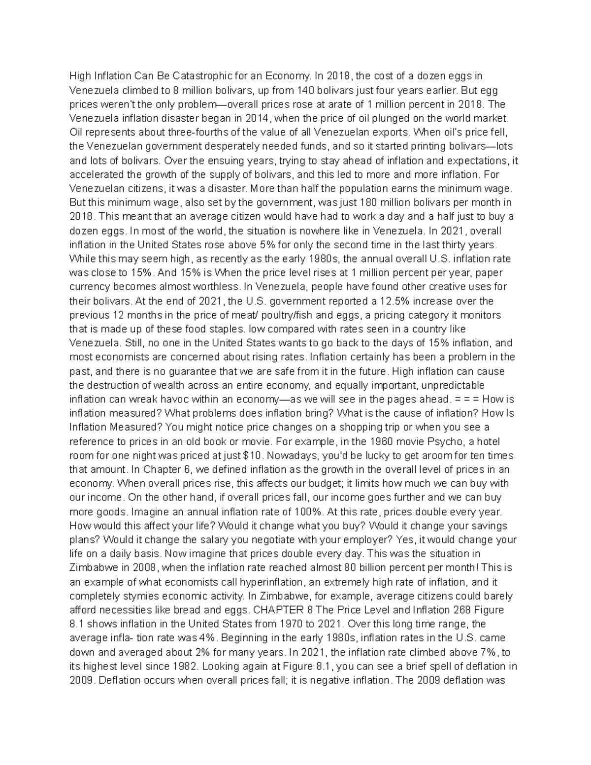 Chapter 8: Understanding Inflation Measurement and Its Causes (ECO 101 ...