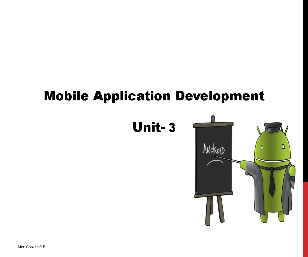 MAD 101 Final Exam Study Notes: Android Unit 1 Overview - Studocu