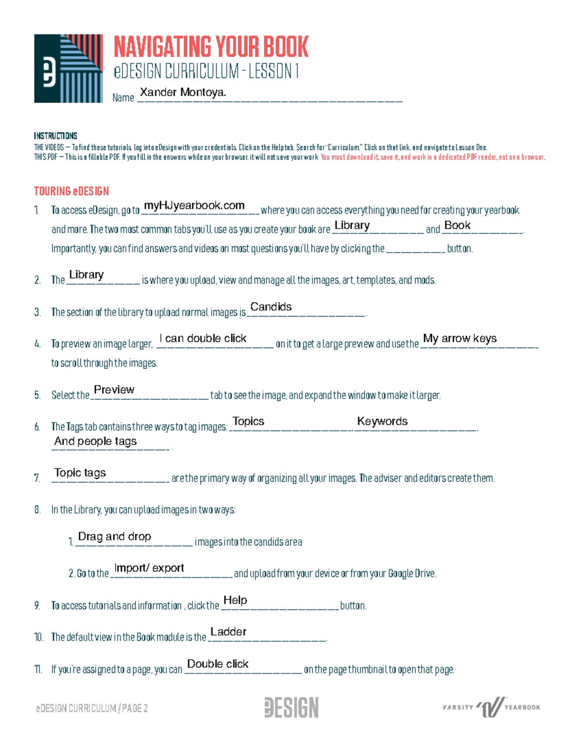 eDesign Curriculum: Navigating Lesson 1 Guide - Studocu