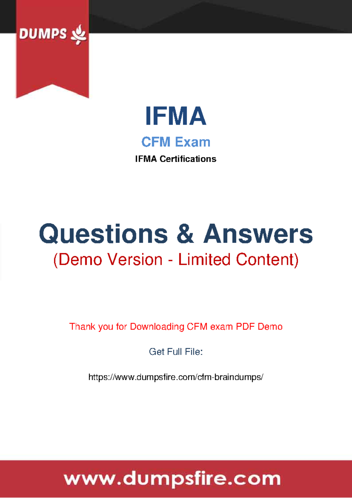 CFM Dumps - IFMA CFM Exam IFMA Certifications Questions & Answers (Demo ...