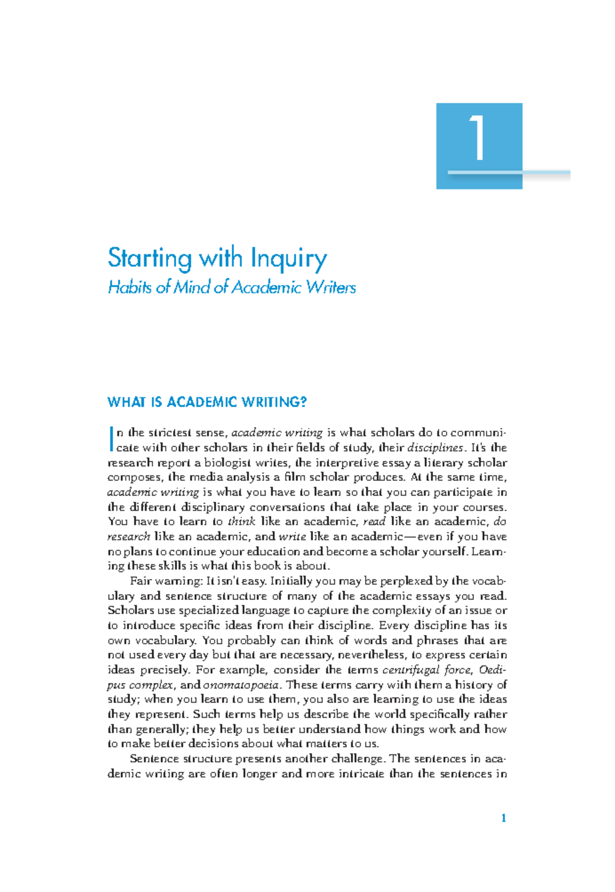 Advanced Writing: Inquiry Habits of Mind in Academic Writing - Studocu