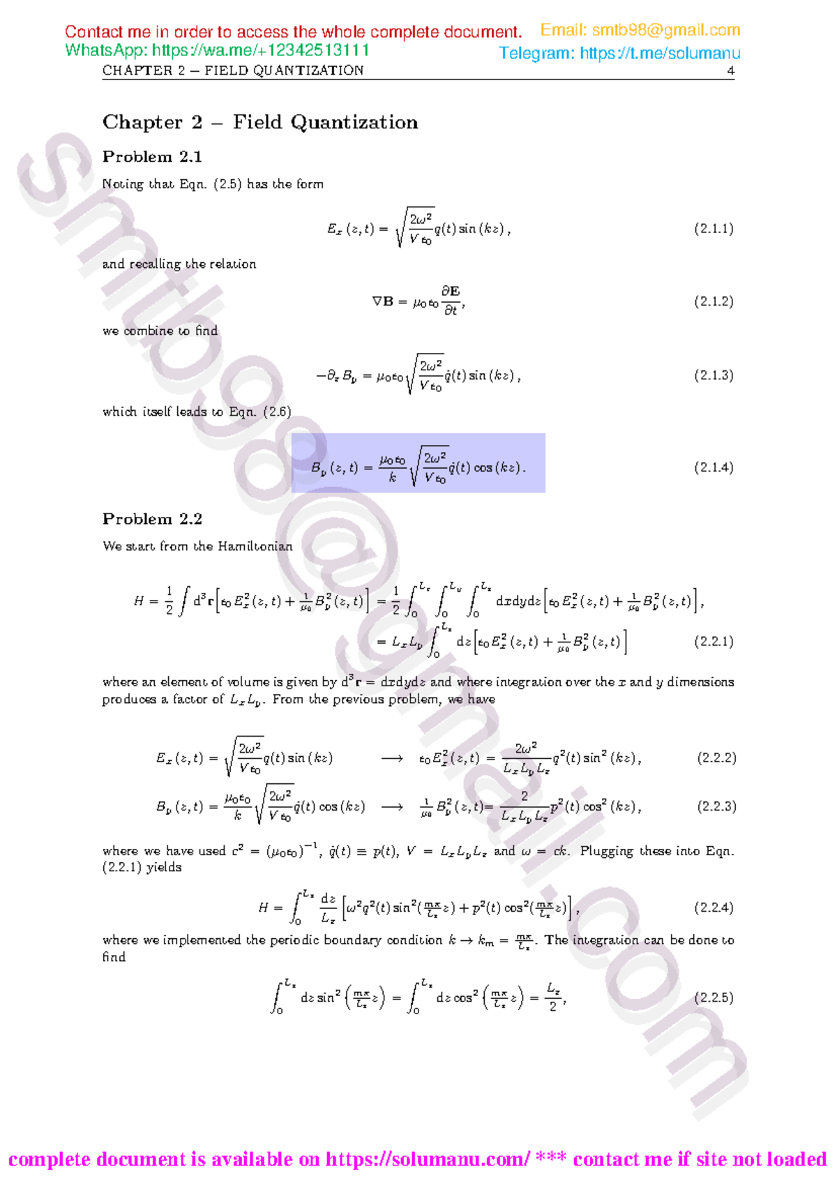 Solution Manual for Introductory Quantum Optics (QO 320) - 2nd Ed ...