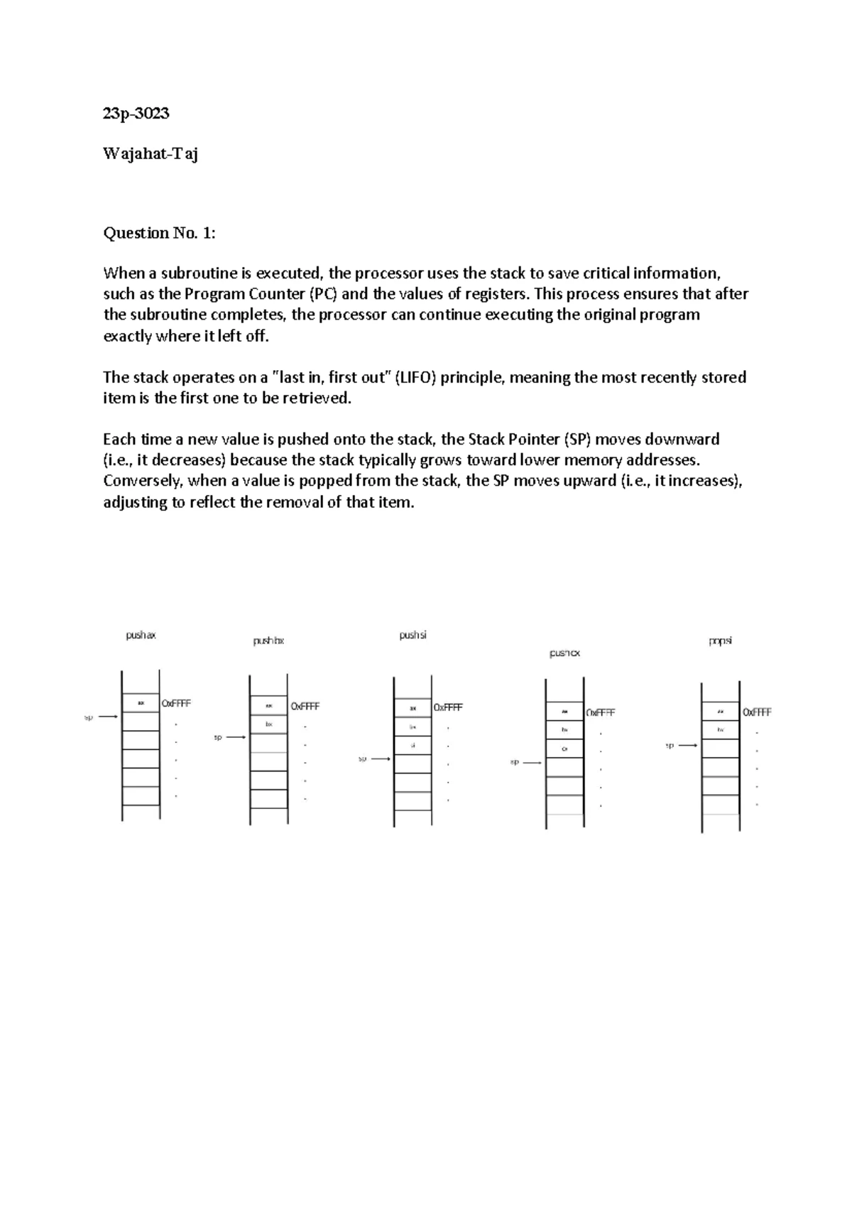 COAL Assign 4: Assembly Language Program for BAI 4A P23-3023 - Studocu