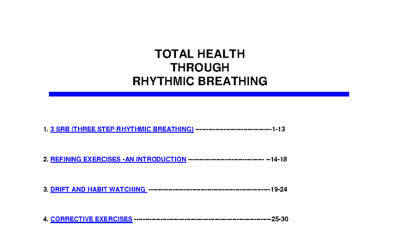 Total Health Through 3SRB: A Guide to Rhythmic Breathing Techniques ...