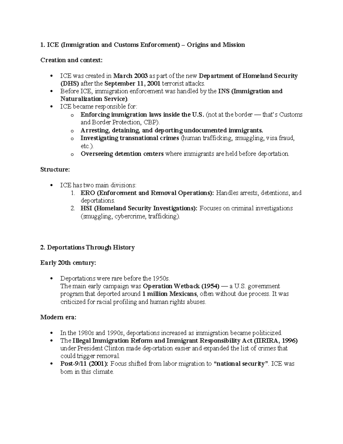 ICE Origins and Mission: Understanding Immigration Enforcement - Studocu