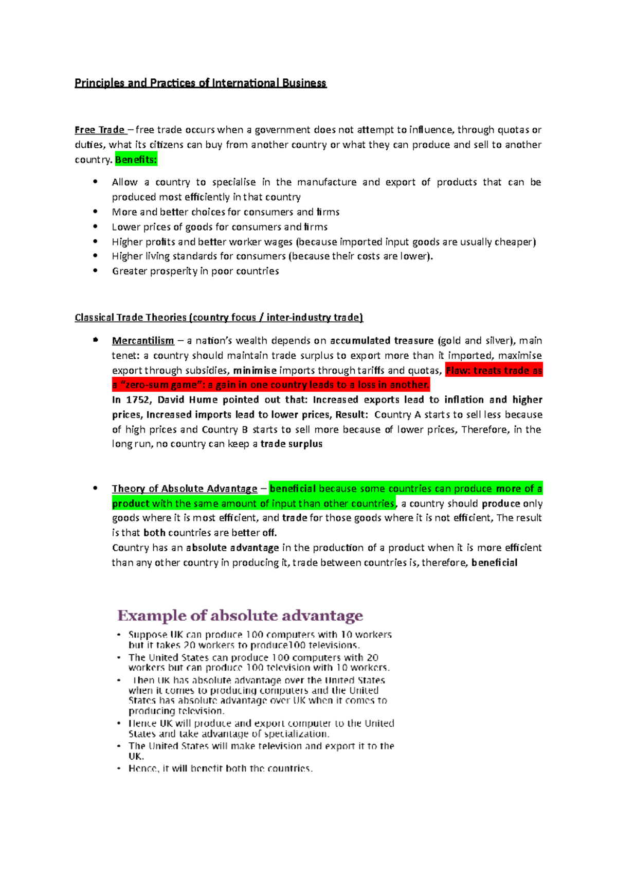 International Business Notes 5 - Principles and Practices of ...