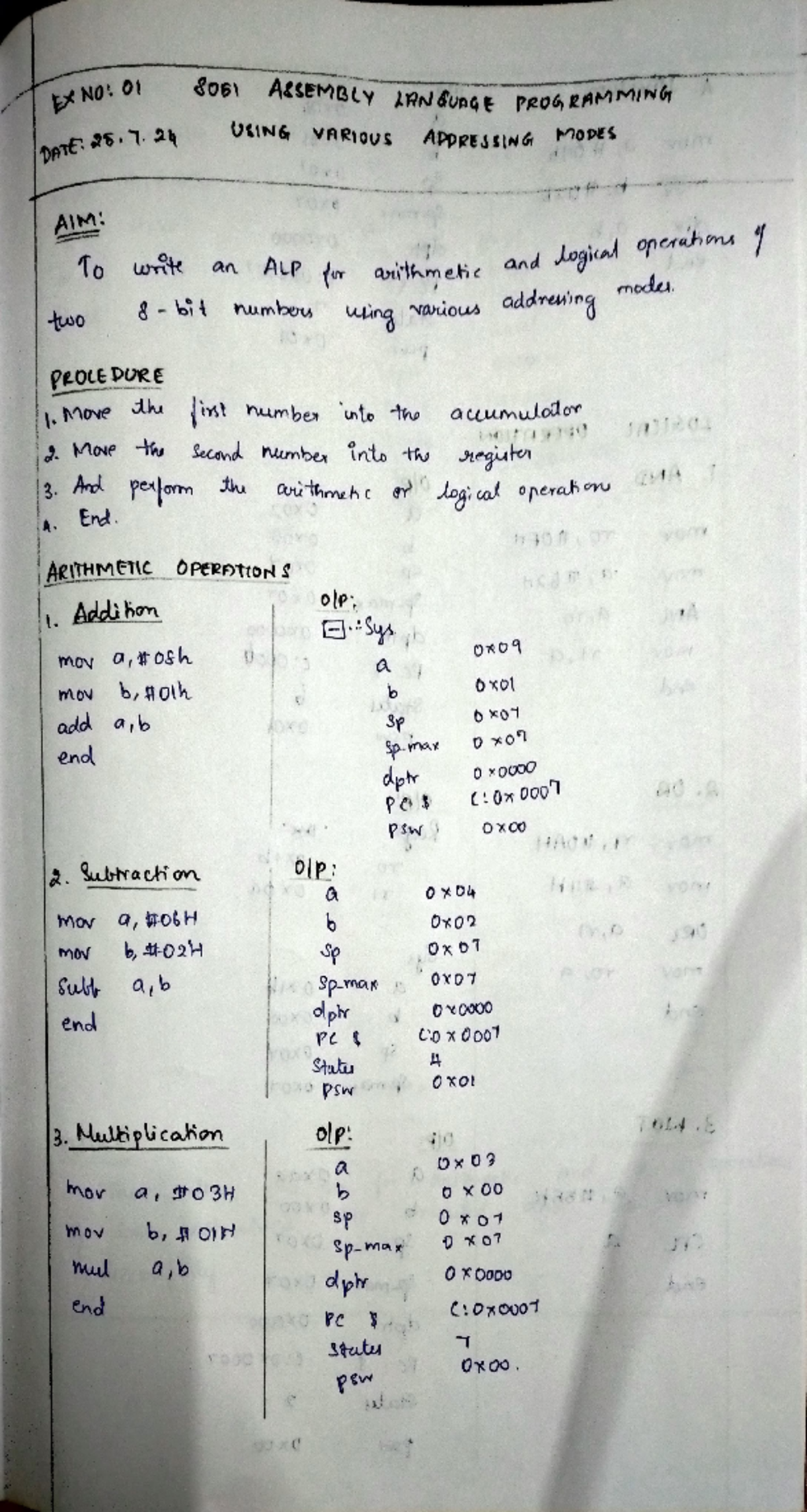 8051 Assembly Language Programming: ALP Examples & Interfacing - Studocu