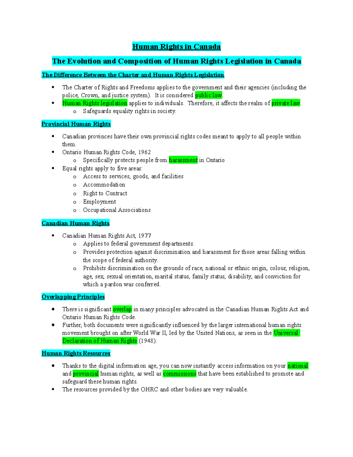 Lesson 3 - Human Rights in Canada - Human Rights in Canada The ...