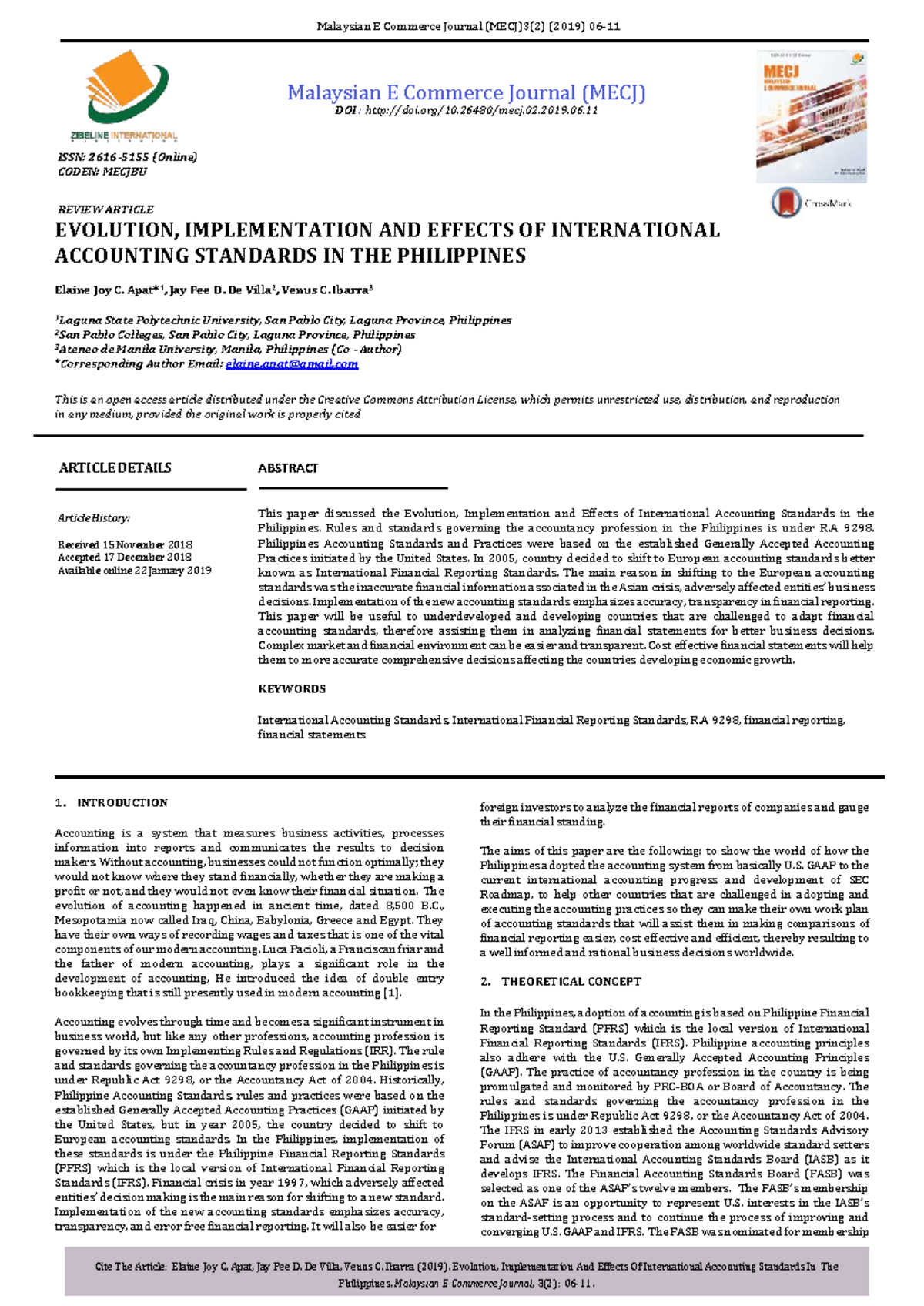 Evolution and Impact of International Accounting Standards in the ...