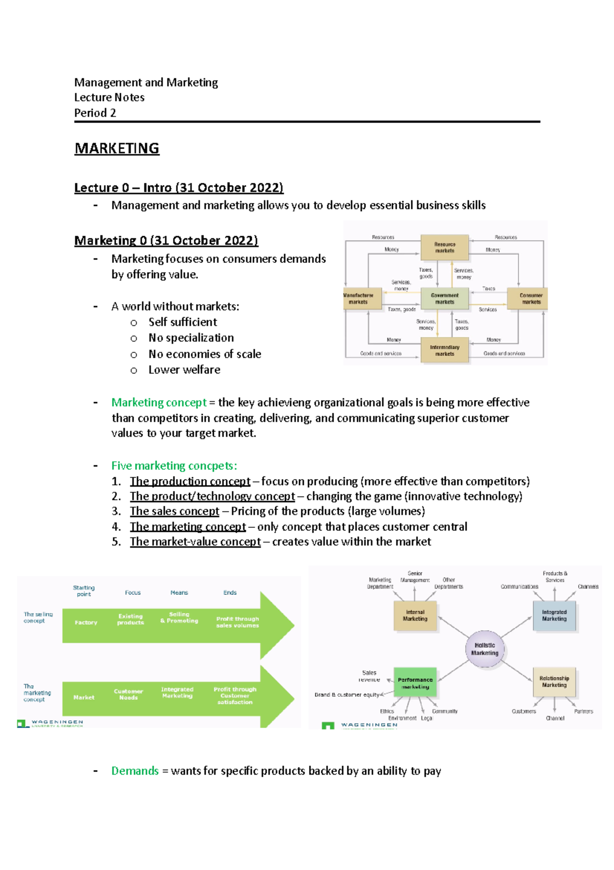 Management & Marketing Lecture Notes - Period 2 Overview - Studeersnel