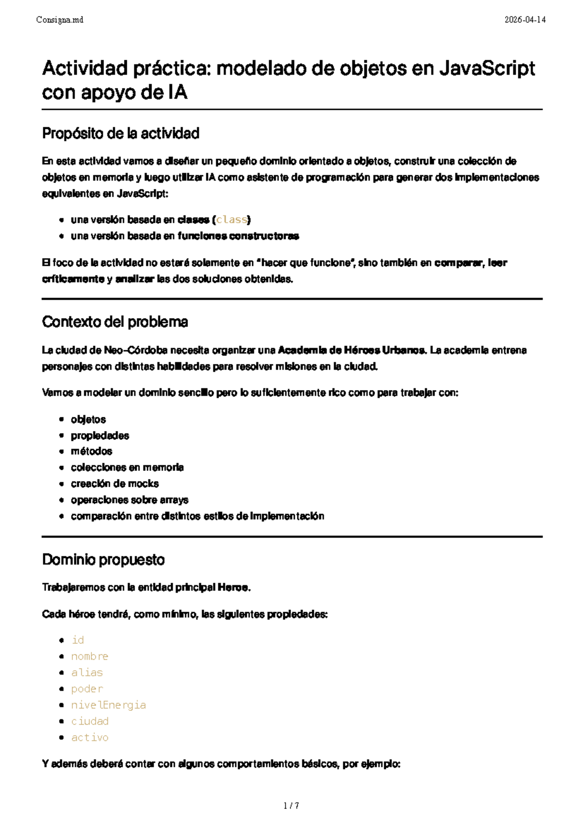 Actividad Práctica: Modelado de Objetos en JS con IA - Consigna.md ...