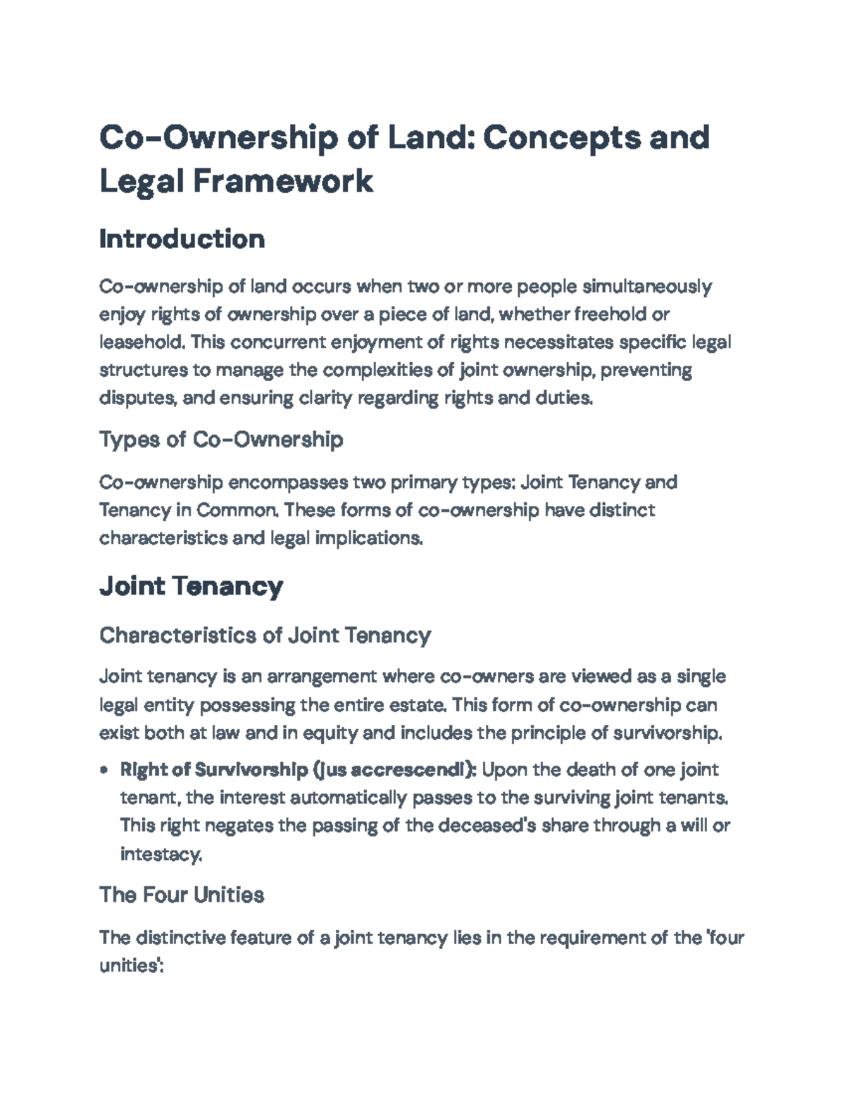 Co-Ownership of Land: Legal Framework and Key Concepts - Co-Ownership ...