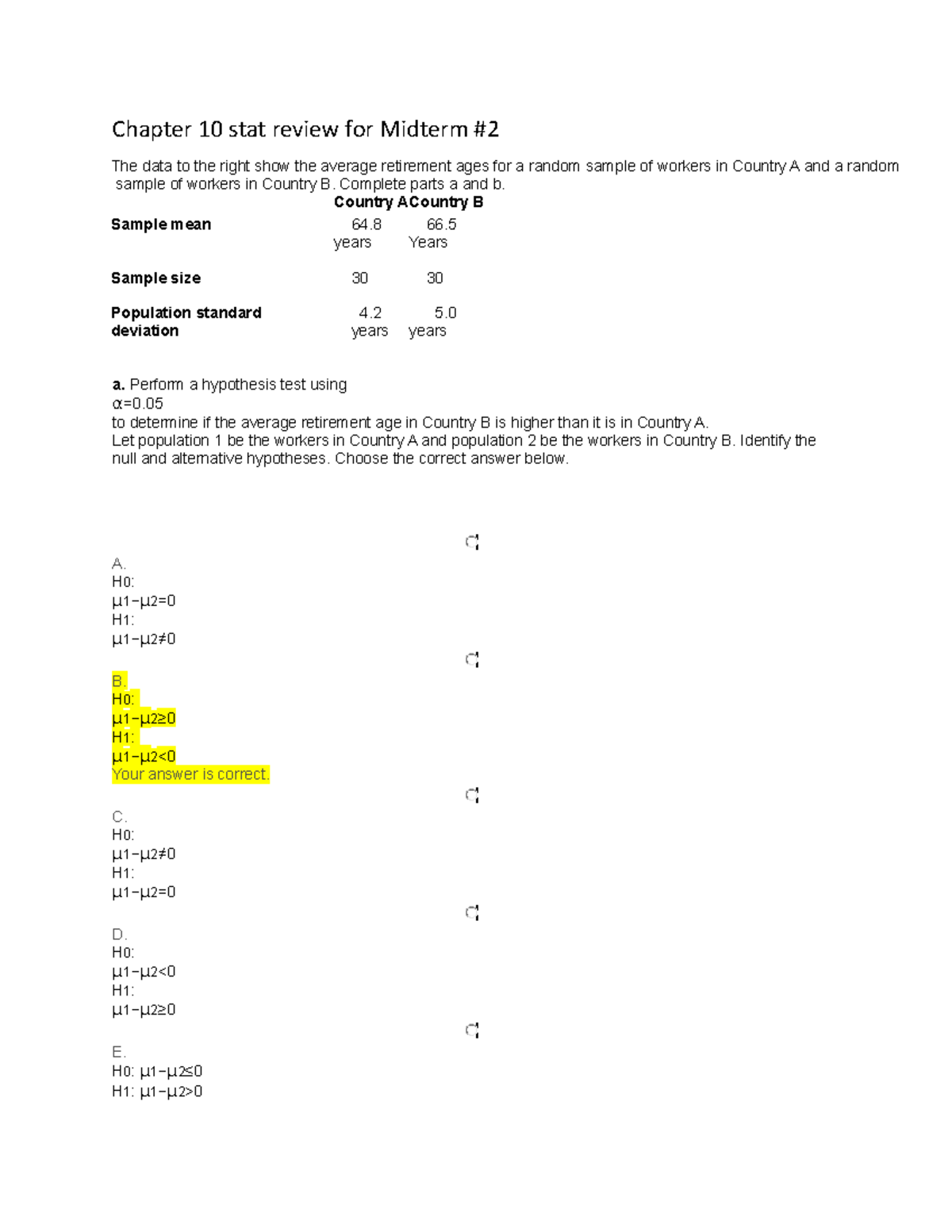 STAT Midterm Study Guide: Hypothesis Testing & Data Analysis - Studocu