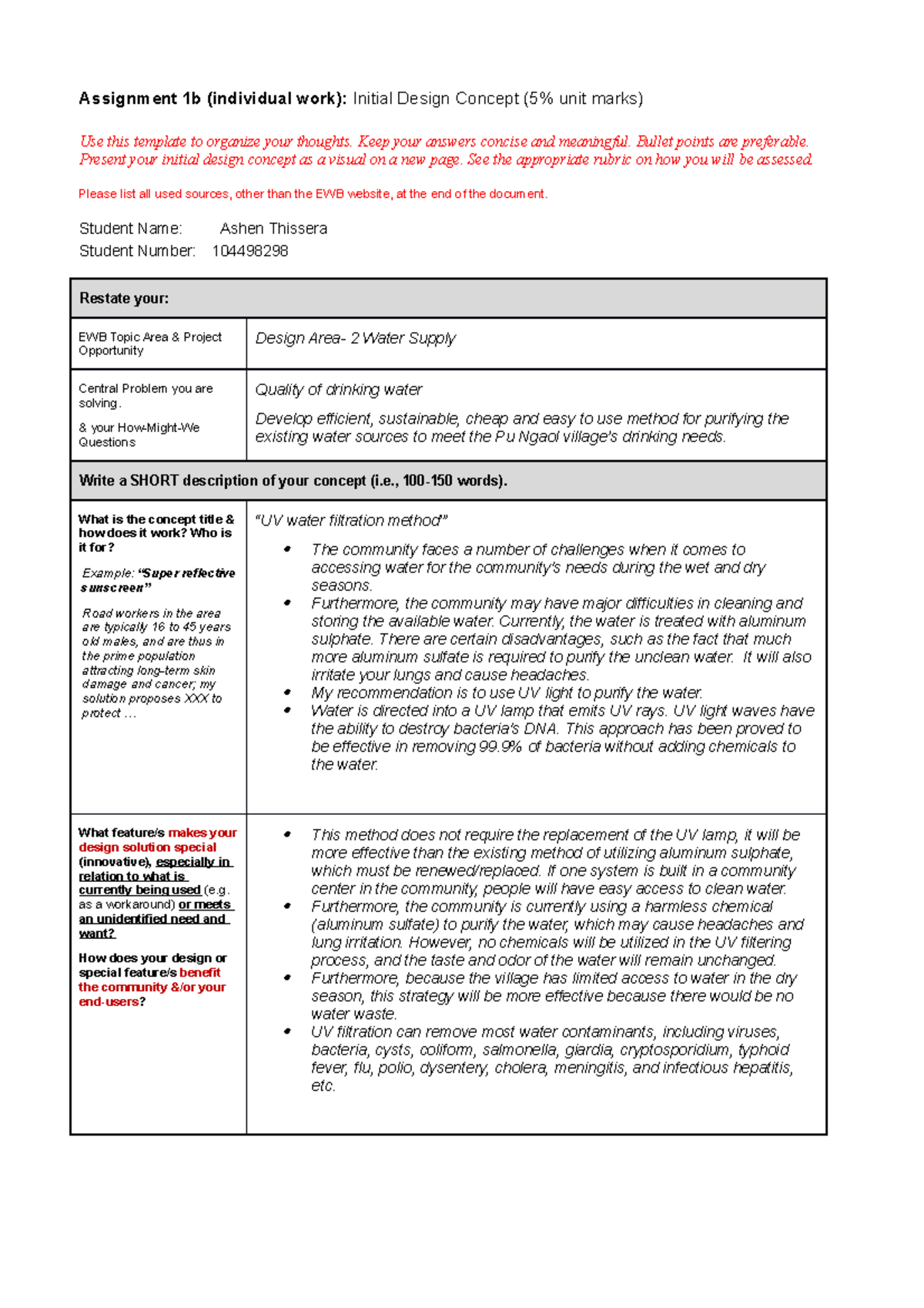 Assignment 1b Ashen Thissera 104498298 - Assignment 1b (individual work ...