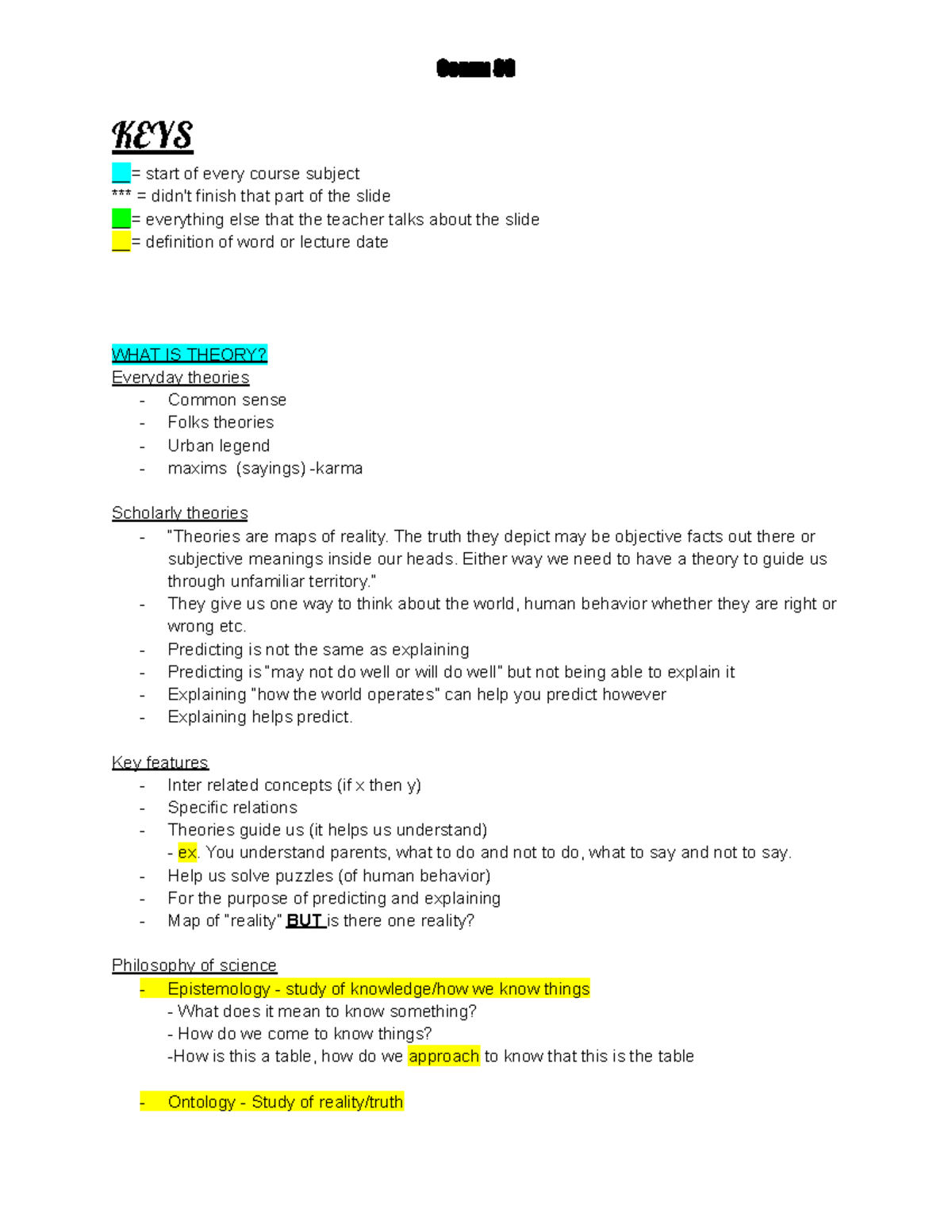 Comm 89 Lecture: Cumulative Notes on Theories and Communication ...