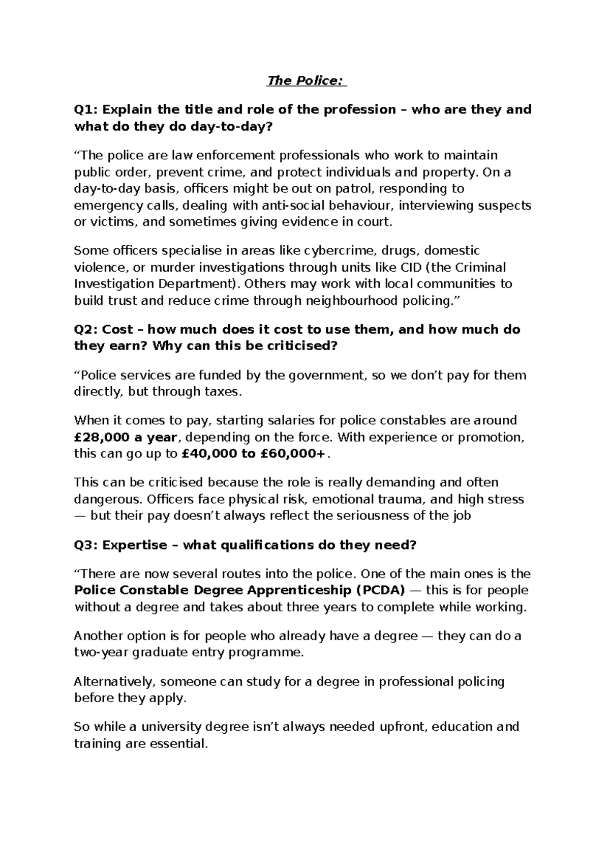 Criminology Study: The Roles and Challenges of Police, CPS, and ...