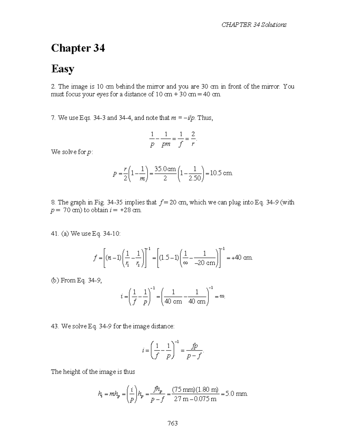 S12 Physics 2C CHAPTER 34 Solutions - HW8 Homework Guide - Studocu