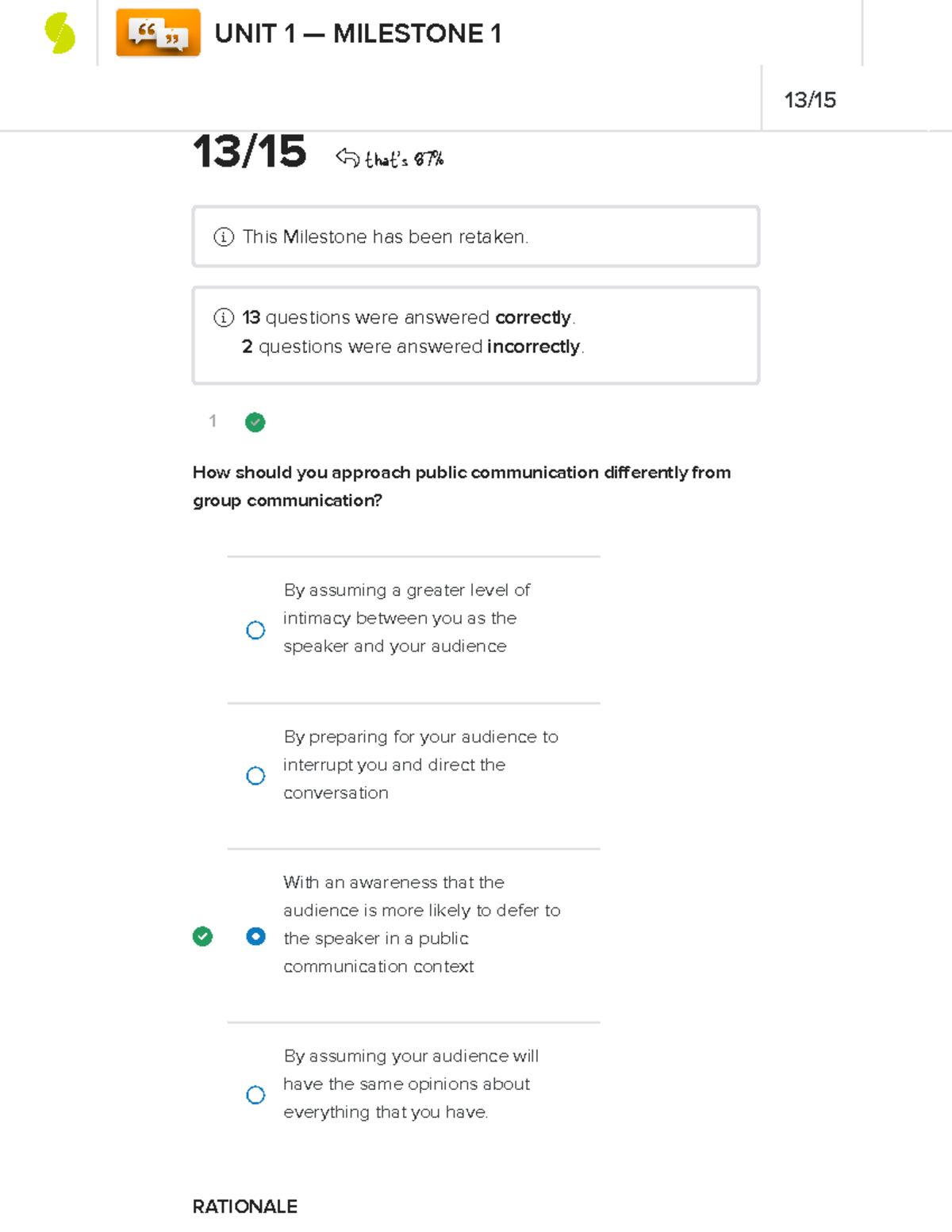 Comm Mil Unit 1 - Milestone 1 Assessment and Key Concepts - Studocu