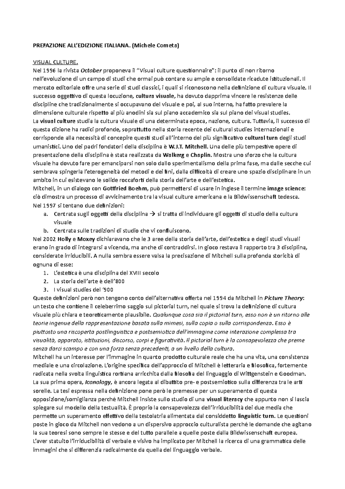 Mitchell e il Pictorial Turn: Riflessioni sulla Cultura Visiva - Document Preview