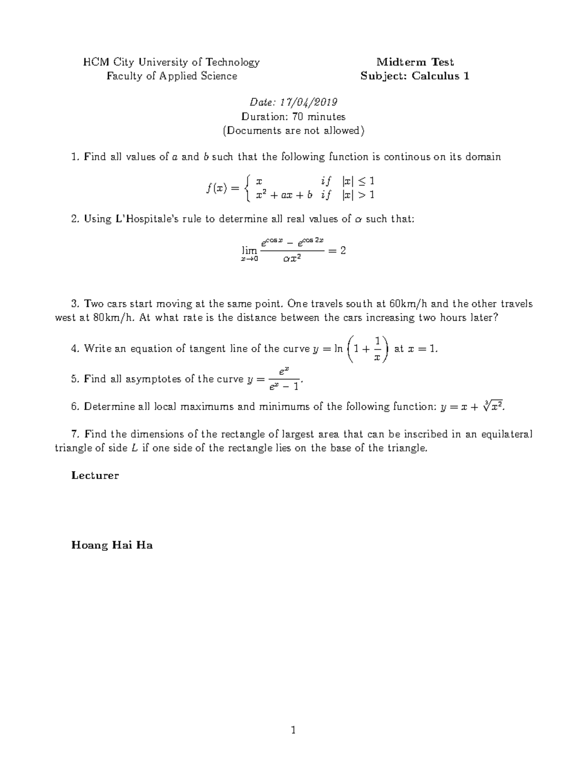 Midterm Exam 182 Calculus - Linear Algebra - Studocu