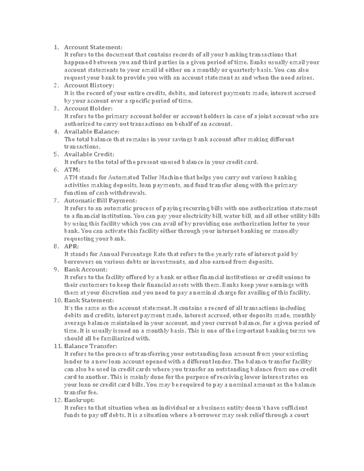 Terminology Quick Reference: Essential Banking Terms Explained - Studocu