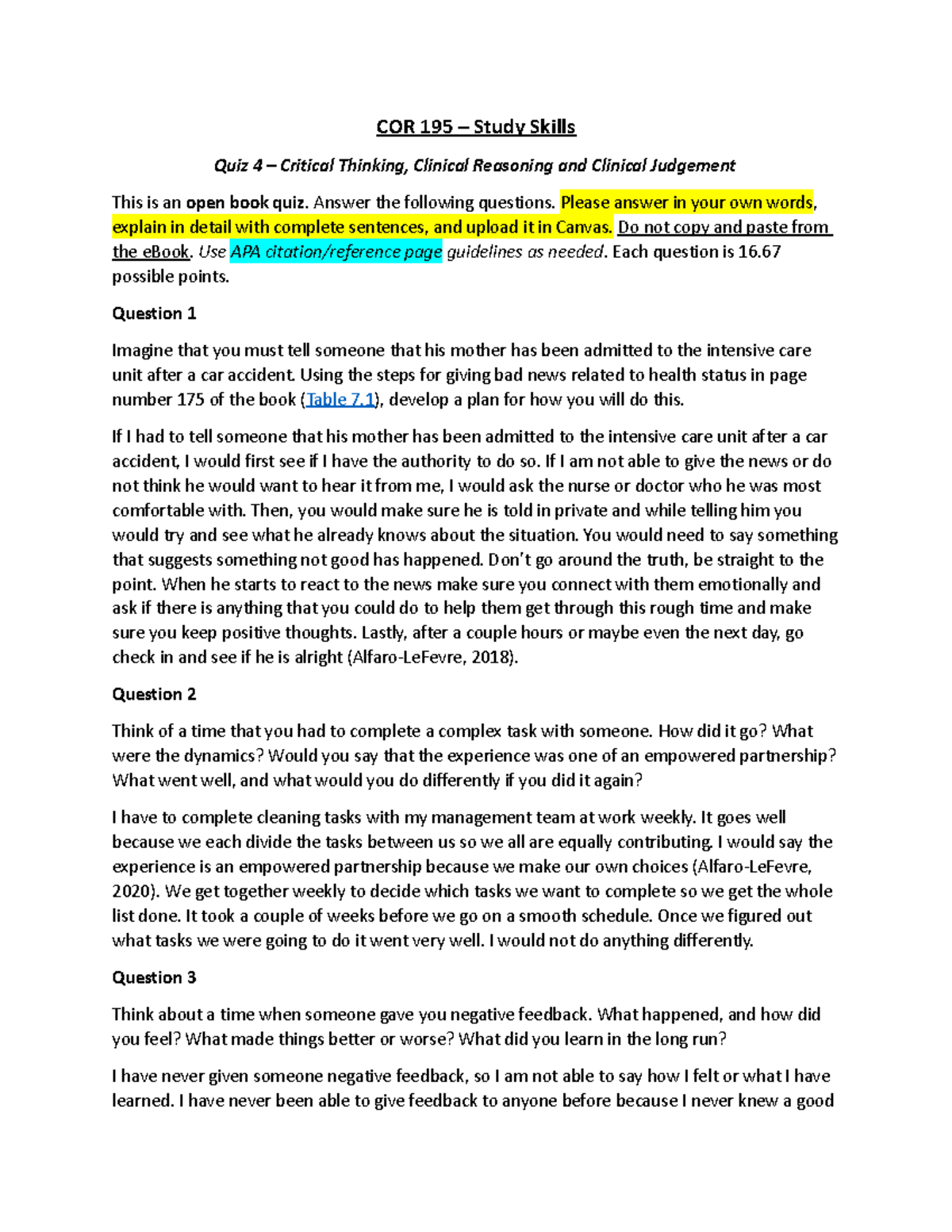 COR195 Final Project: Enhancing Critical Thinking Skills in