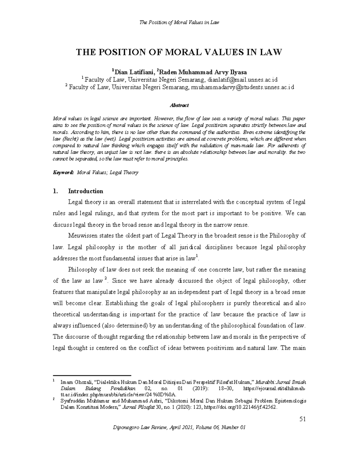 Moral Values in Law: A Philosophical Perspective (LAW 101) - Studocu
