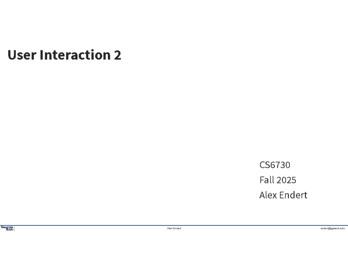 User Interaction in Visualization: Concepts & Techniques for CS6730 ...