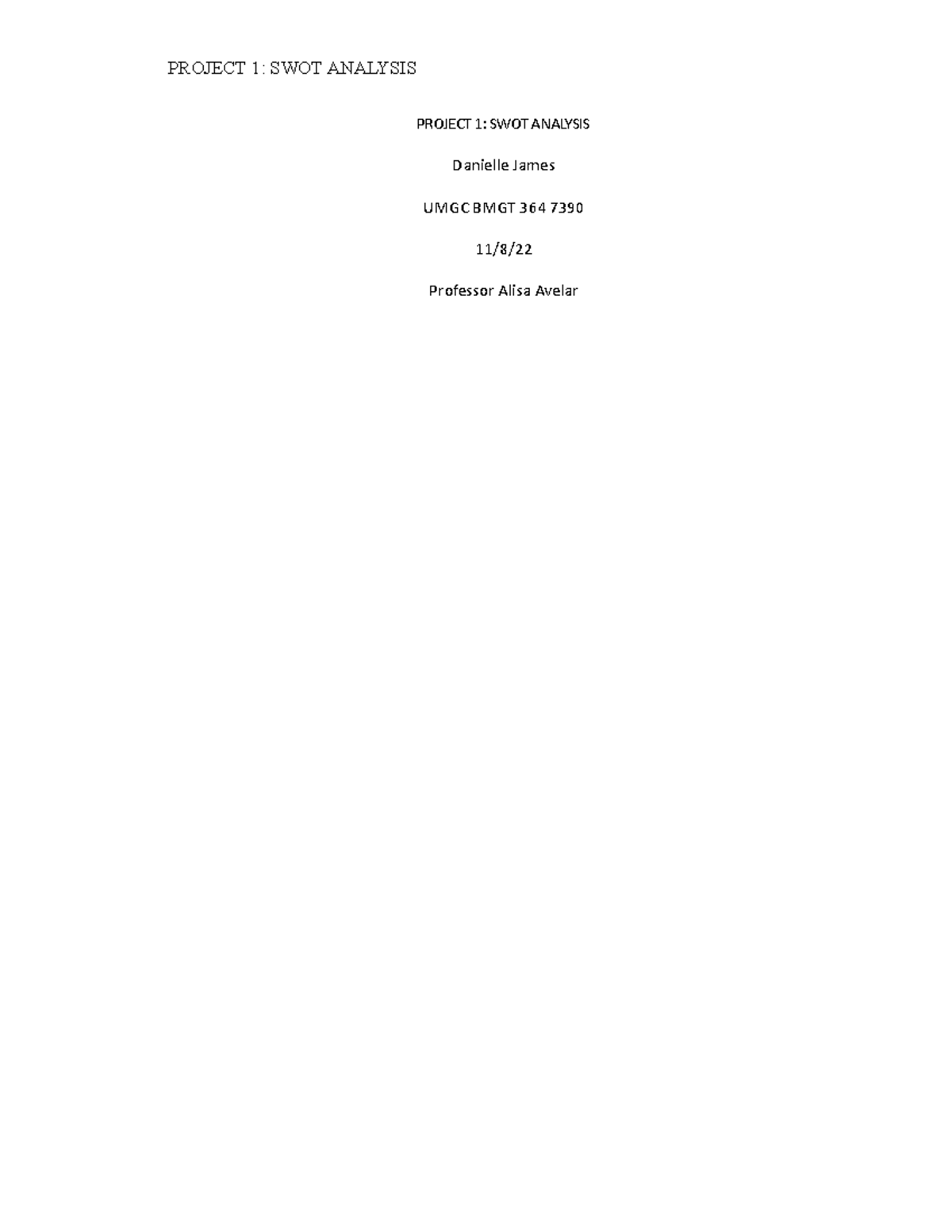 BMGT 364 SWOT Analysis for Seaborne Airlines - Project 1 - Studocu