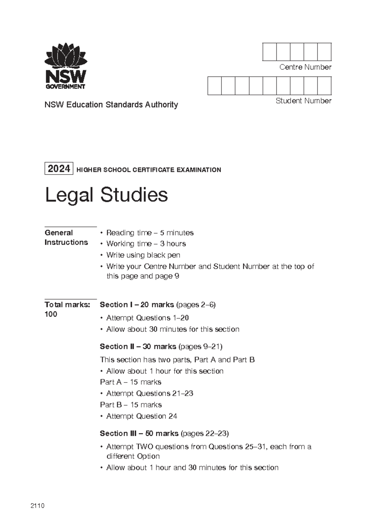 2024 HSC Legal Studies - Past Exam Paper Analysis - Studocu