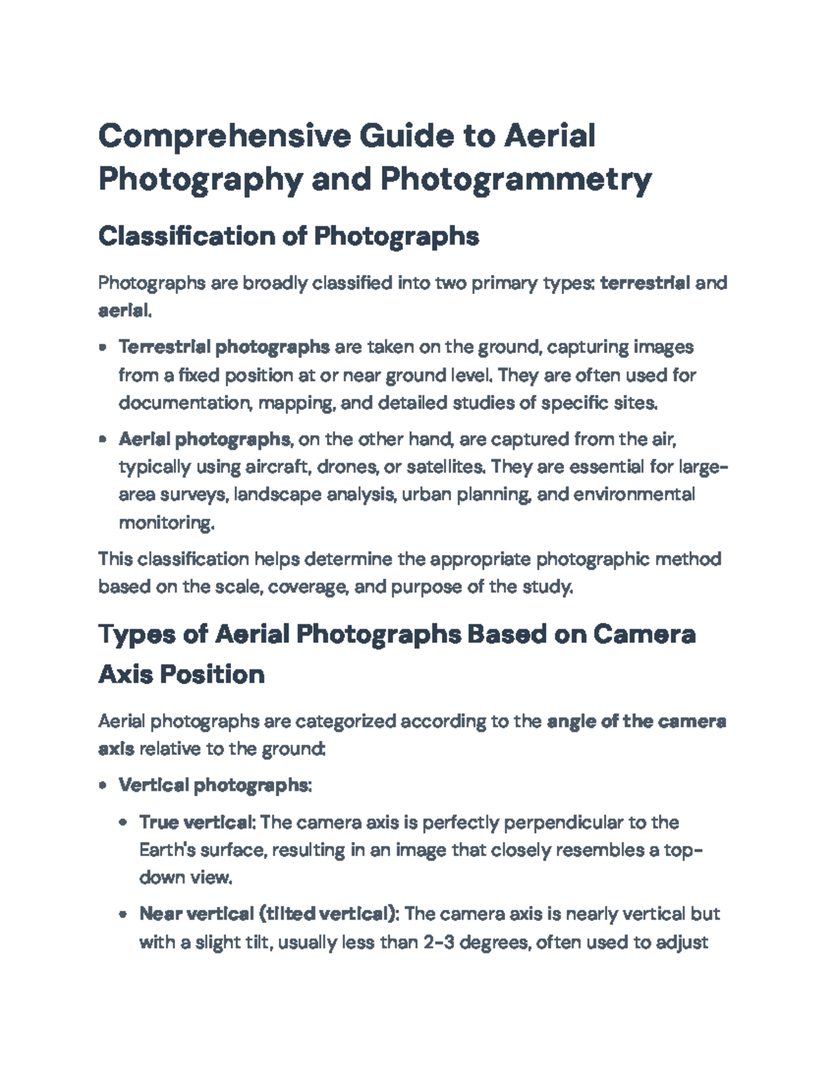Comprehensive Guide to Aerial Photography and Photogrammetry (AP101 ...