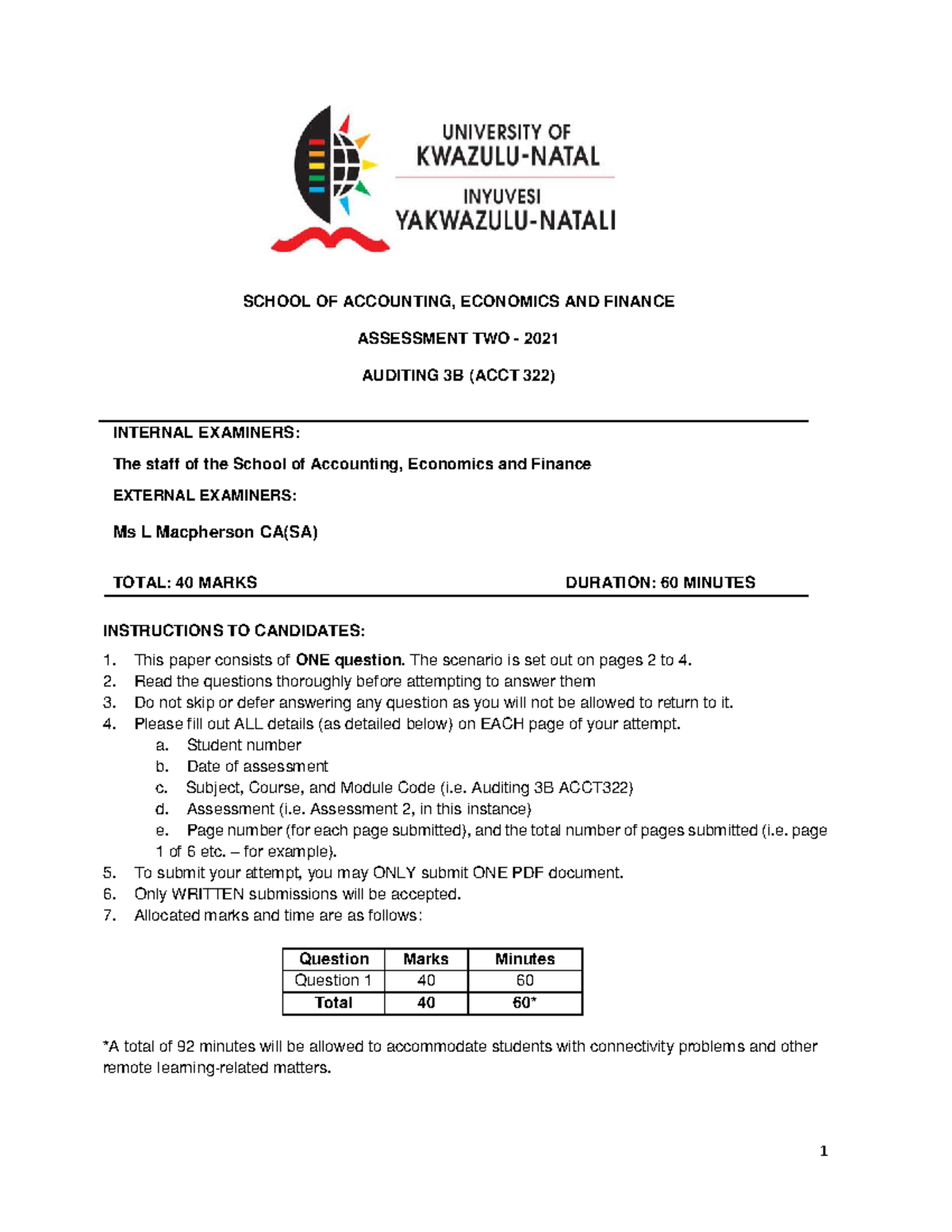 ACCT 322 Assessment 2 2021 - Inventory Risk Assessment and Procedures ...