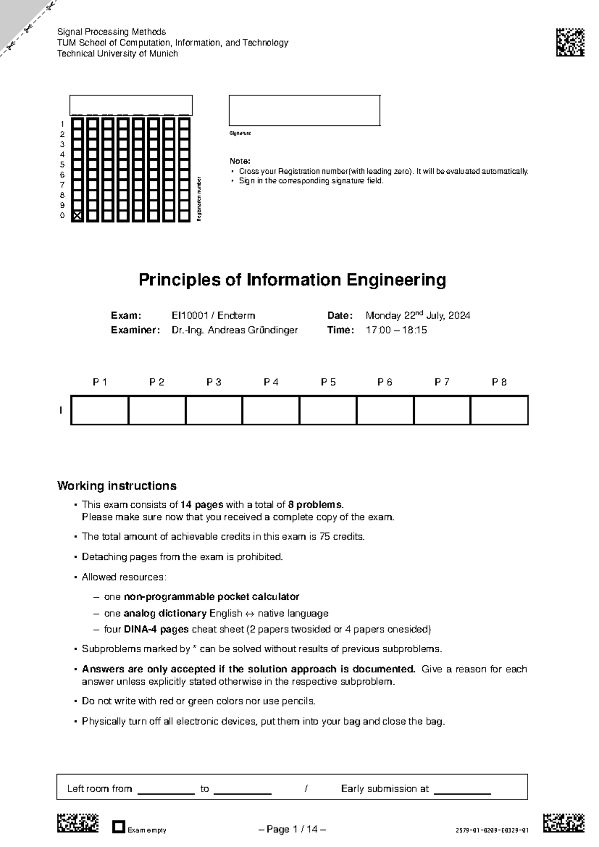 Exam 2024 - Signal Processing Methods (PIE) Final Exam Notes - Studocu