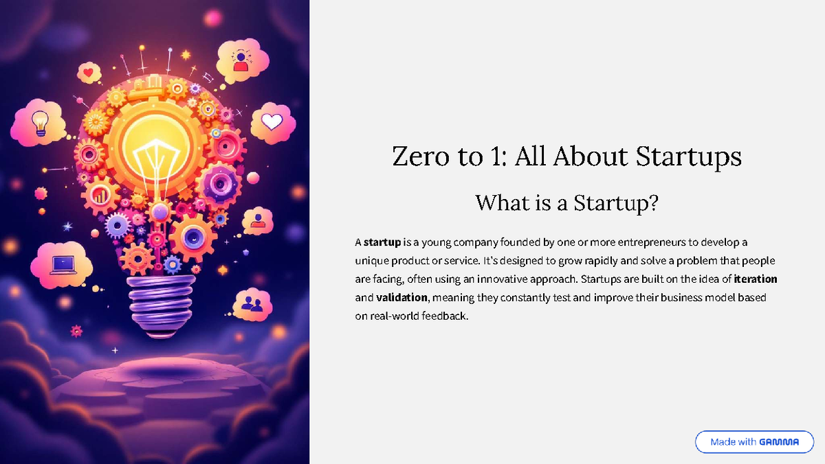 Zero to 1: Understanding Startups and Their Impact on Economy - Studocu