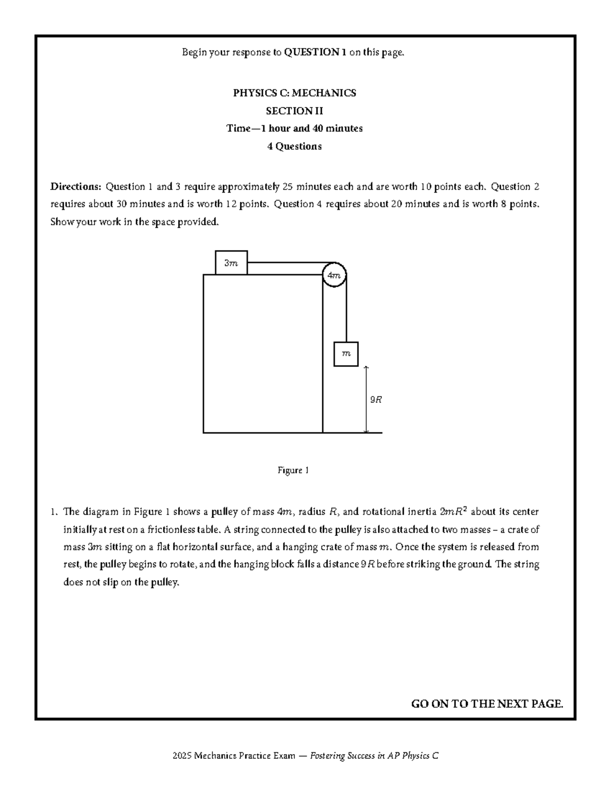 2025 AP Physics C: Mechanics Practice Exam - Studocu