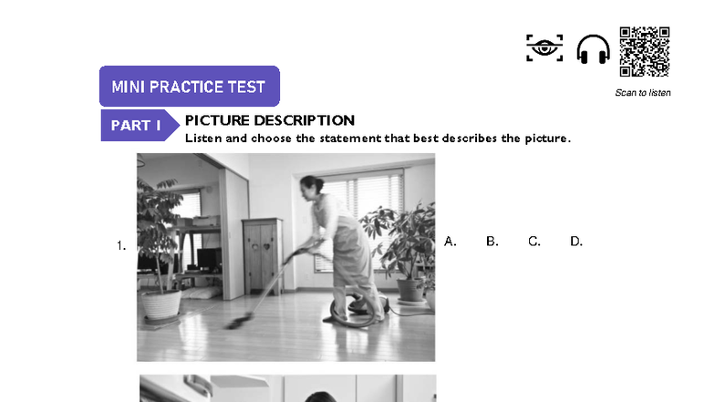 MINI PRACTICE TEST PART 1 - Listening for TOEIC Preparation - Studocu