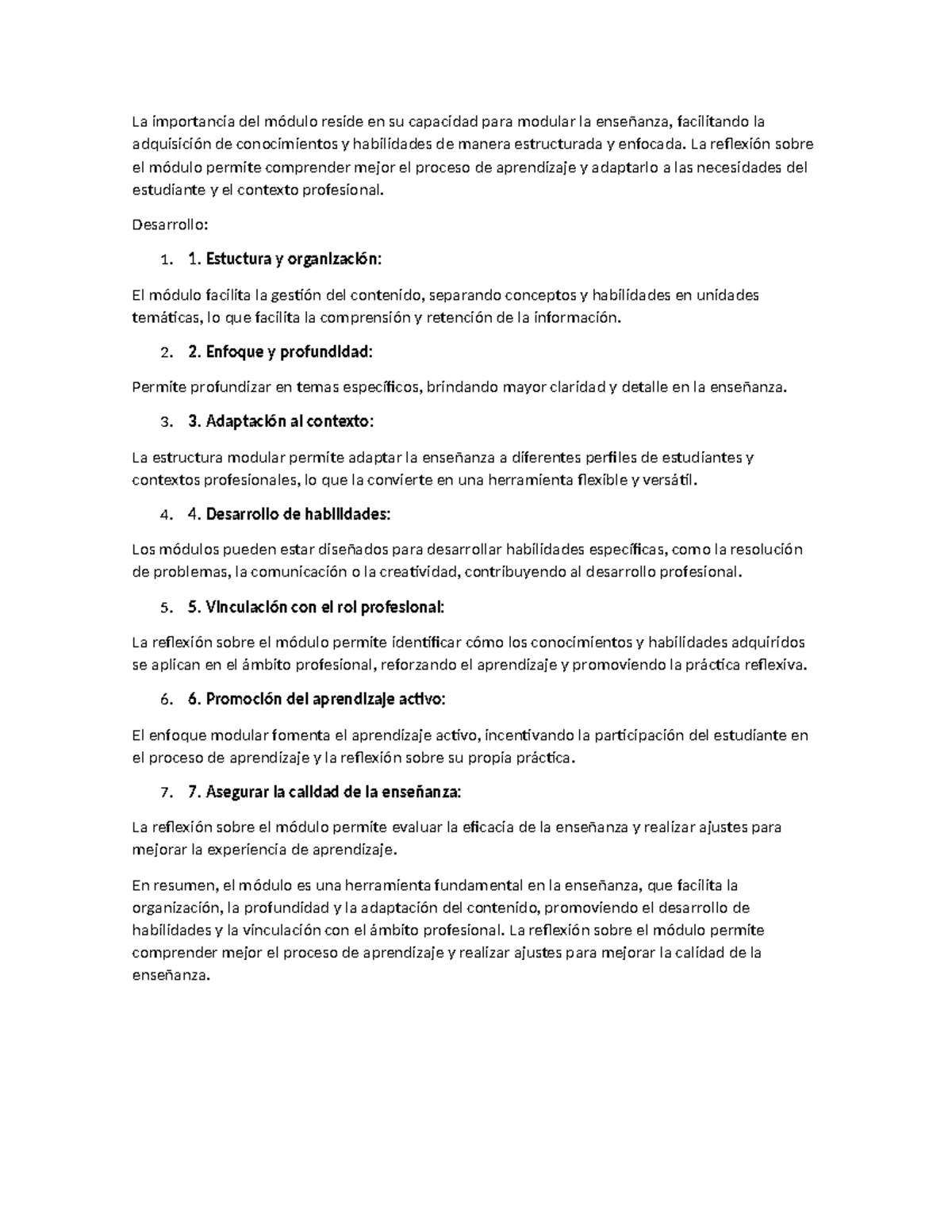 La Importancia del Módulo en la Enseñanza: Reflexiones y Adaptaciones ...