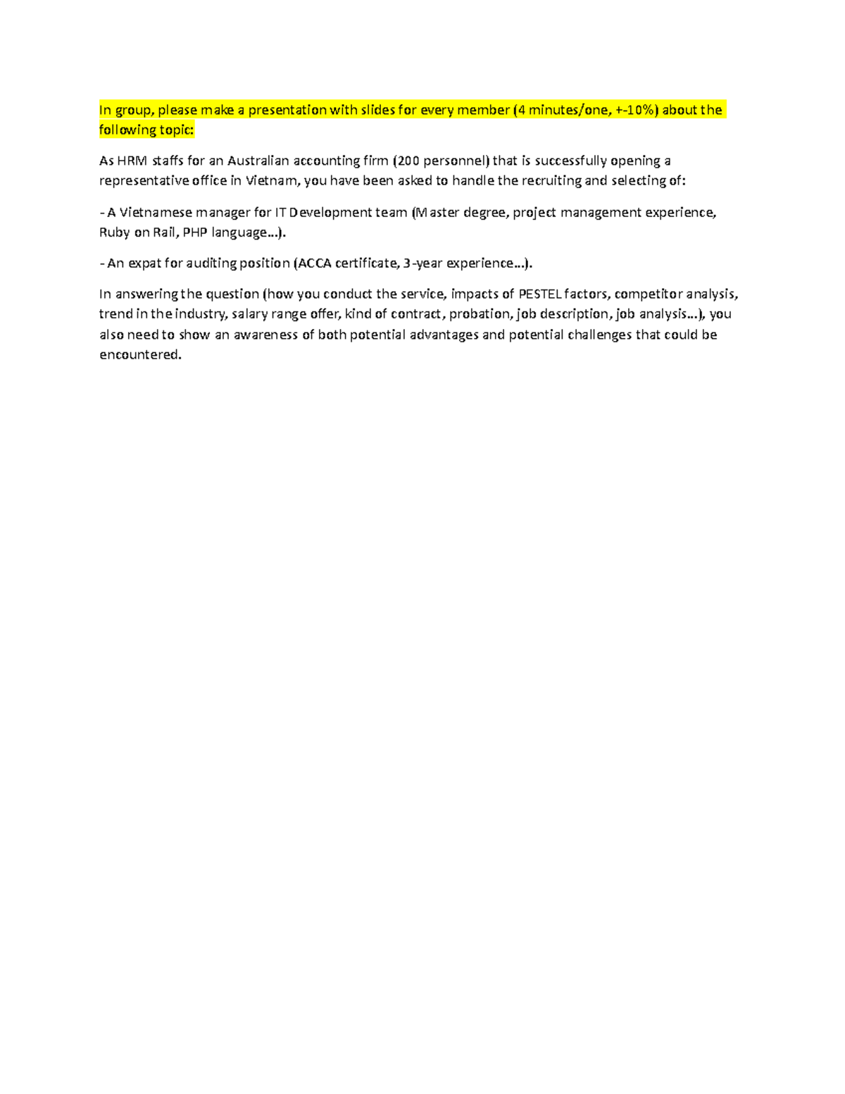 Presentation-20 - lecture - In group, please make a presentation with ...