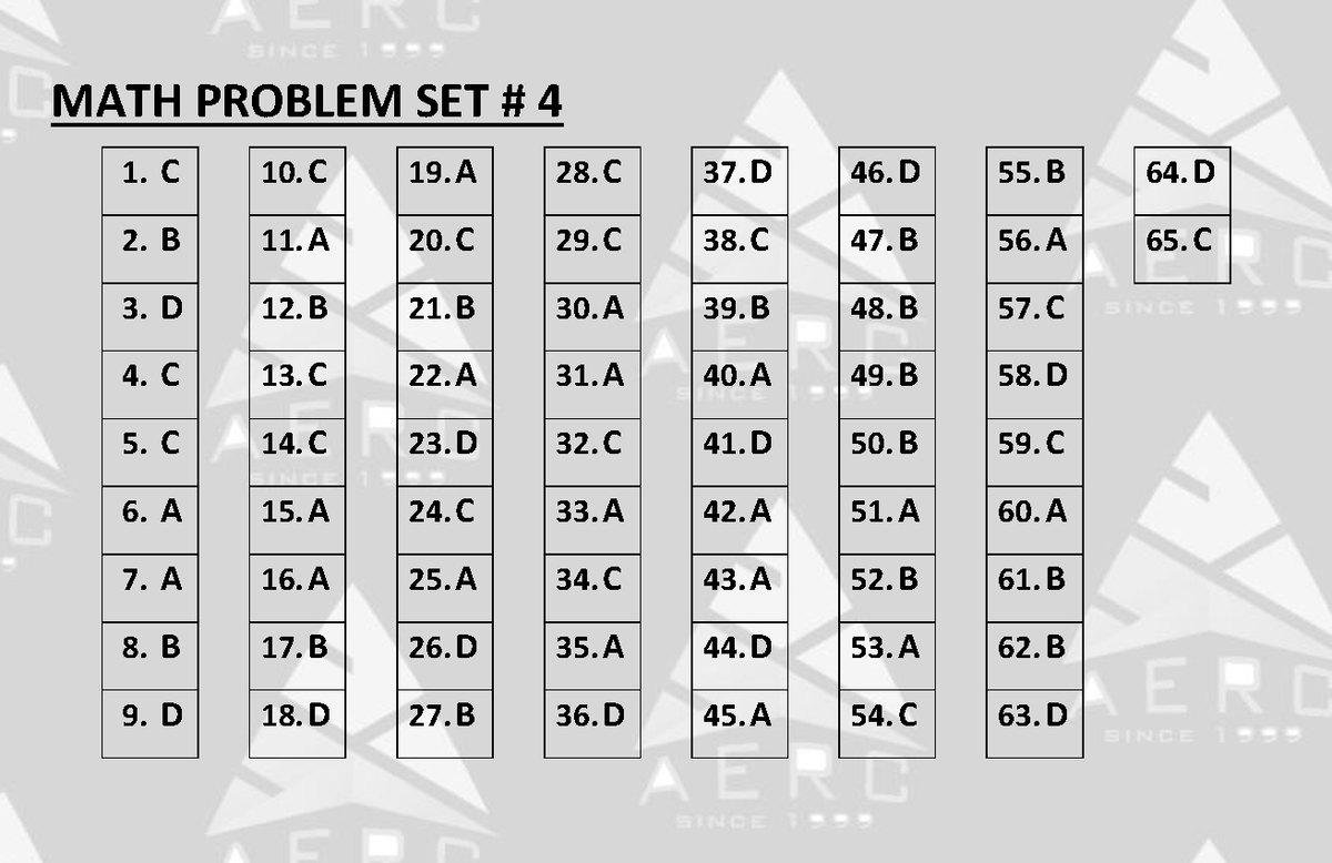 MATH 101 Problem Set 4 Answers and Solutions - Studocu