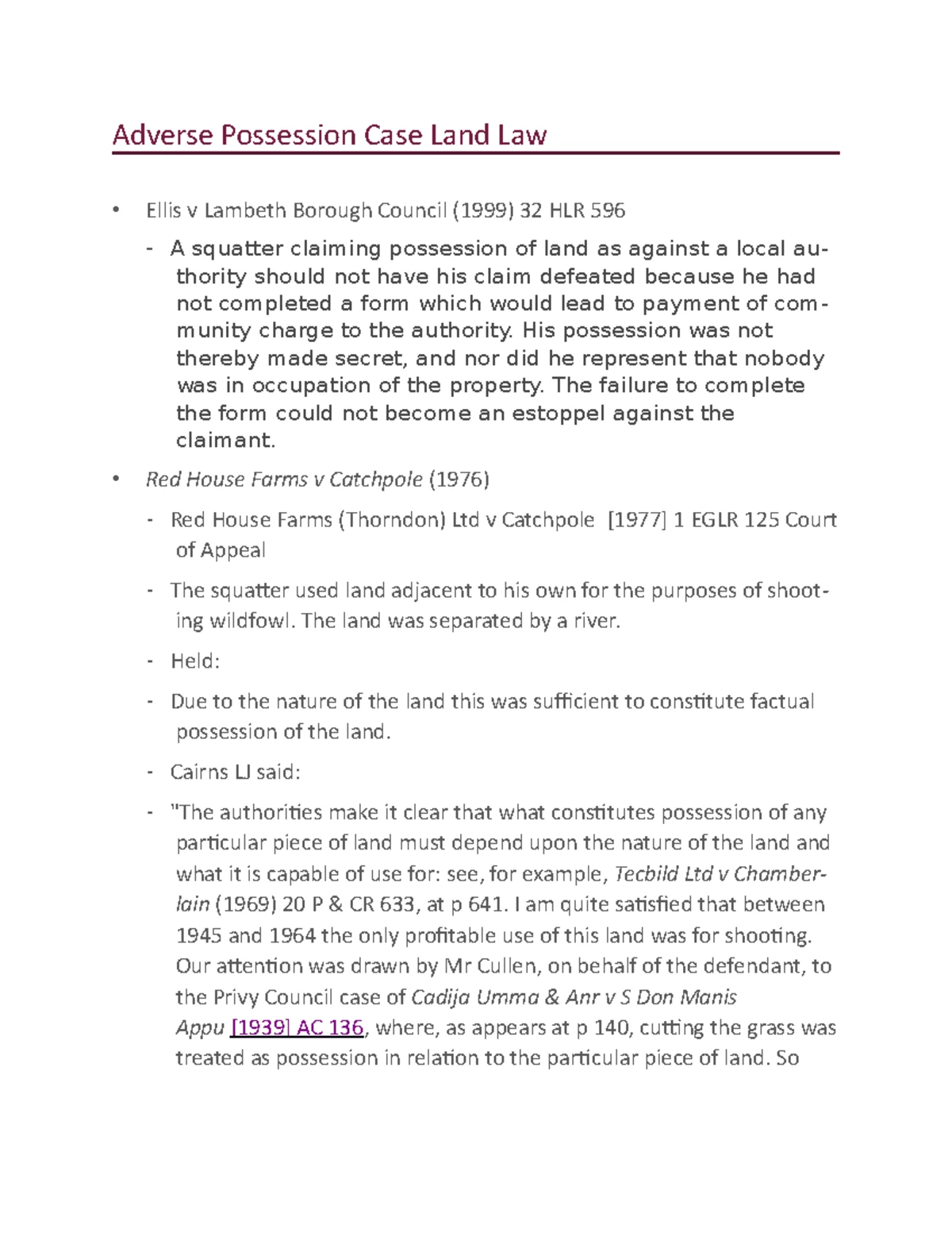 Land Law adverse possession - Script for TMA 04 – Conceptualizing our ...