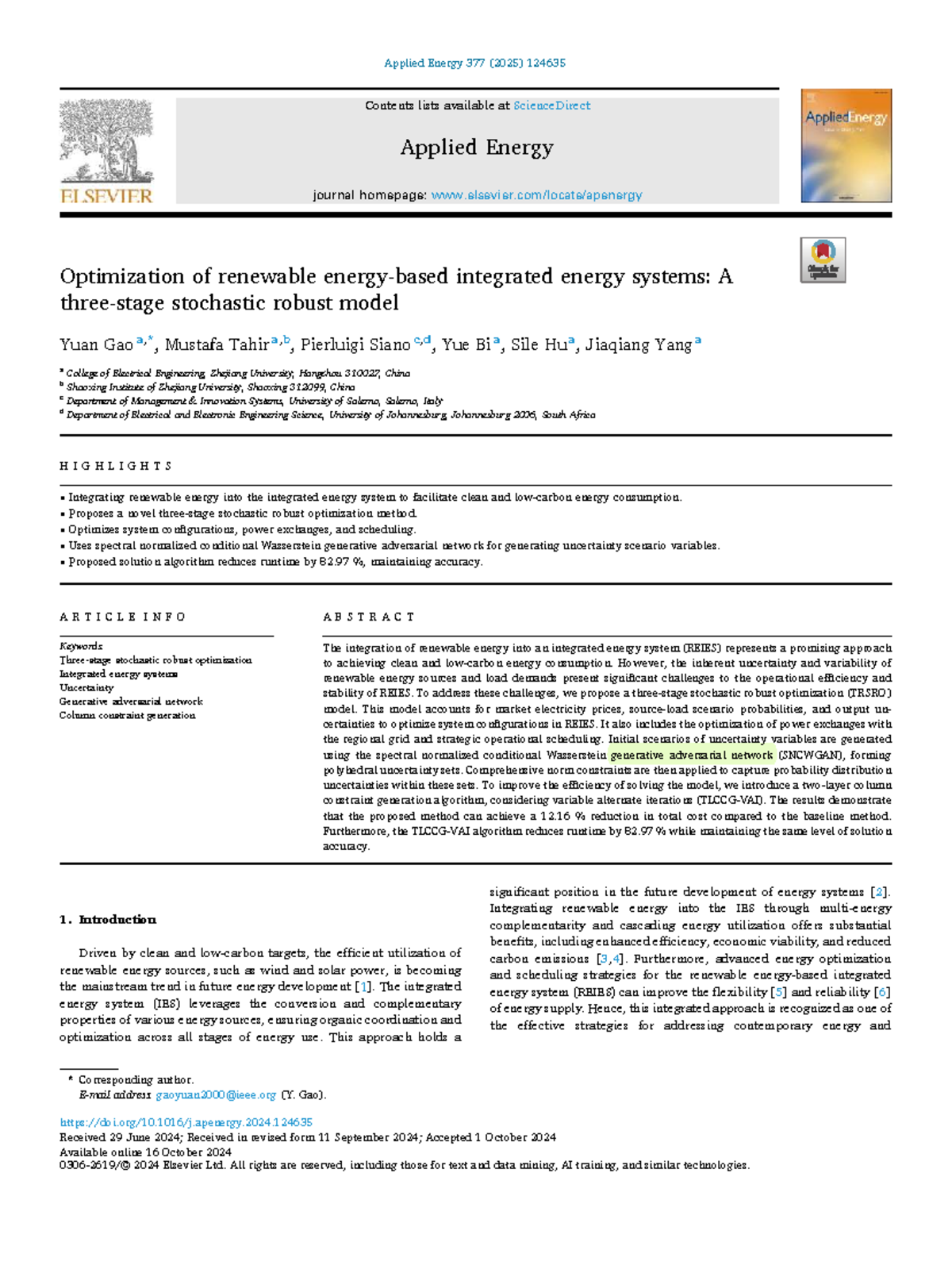 Optimization of Renewable Integrated Energy Systems: A Stochastic ...