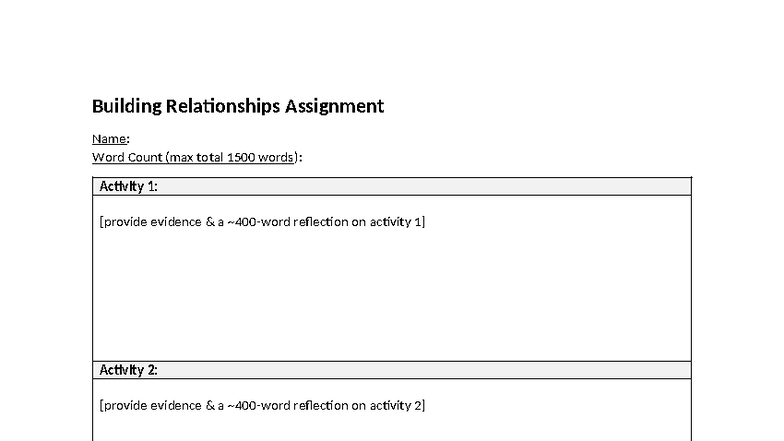 DRAFT - Building Relationships Assignment Template - COMM 202 ...