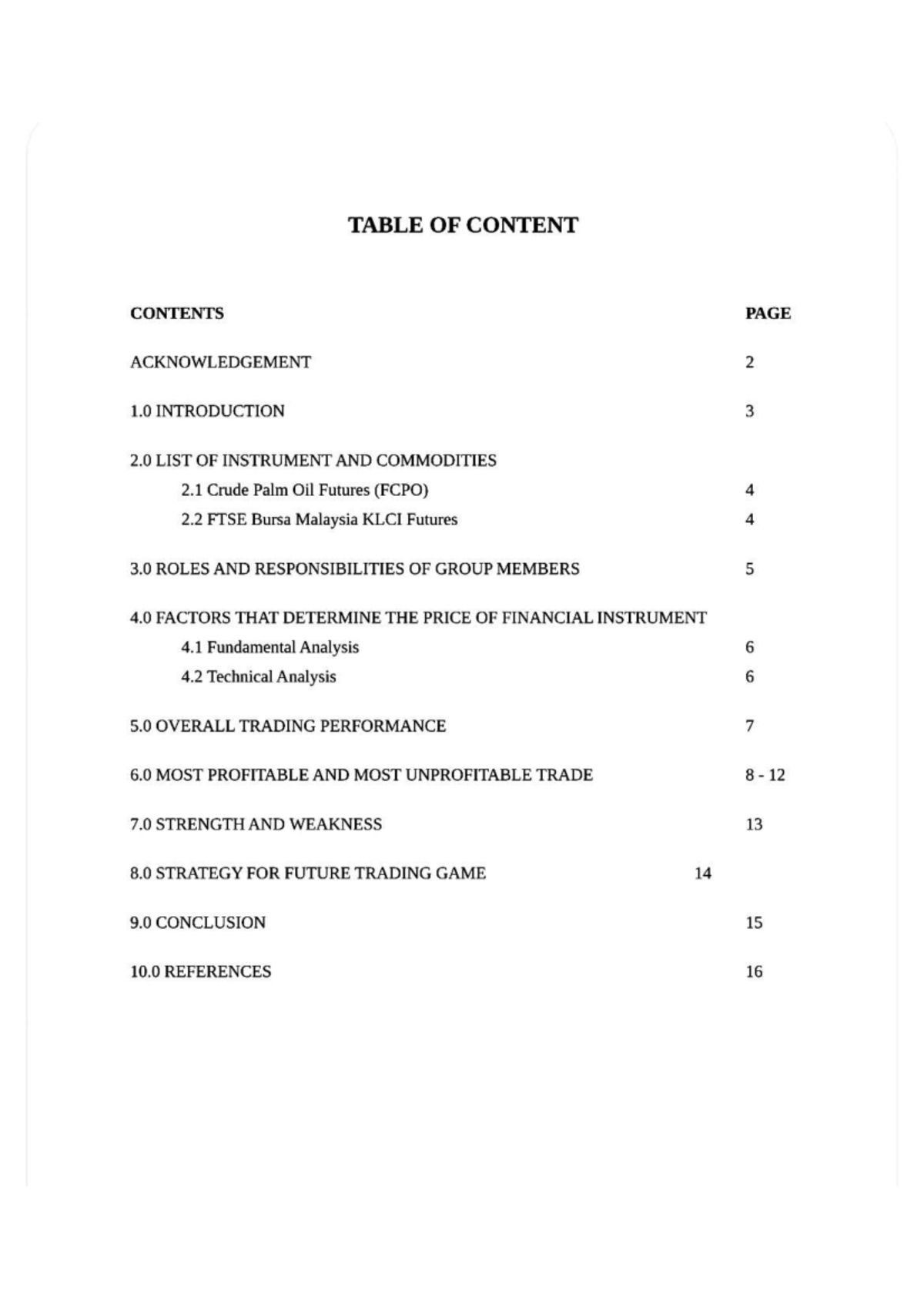 Assignment Report on Futures Trading Analysis FIN645 - Studocu