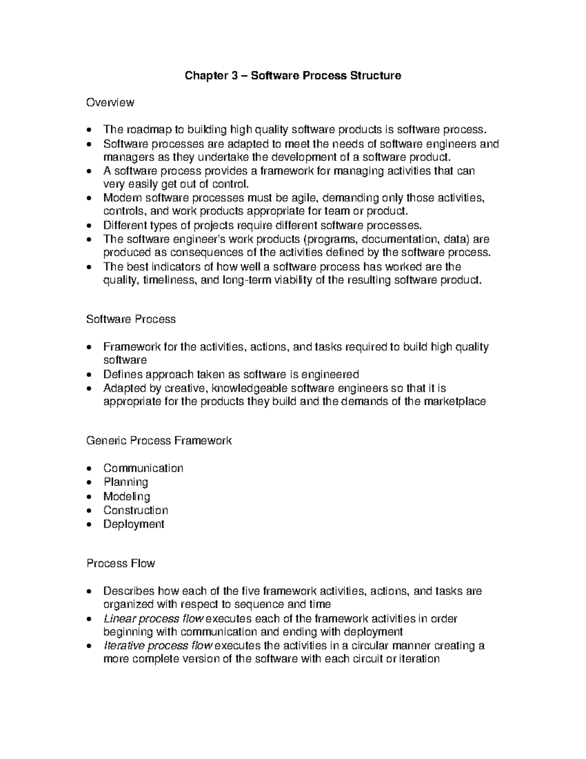 Chapter 3: Overview of Software Process Structure (Summary 3) - Studocu